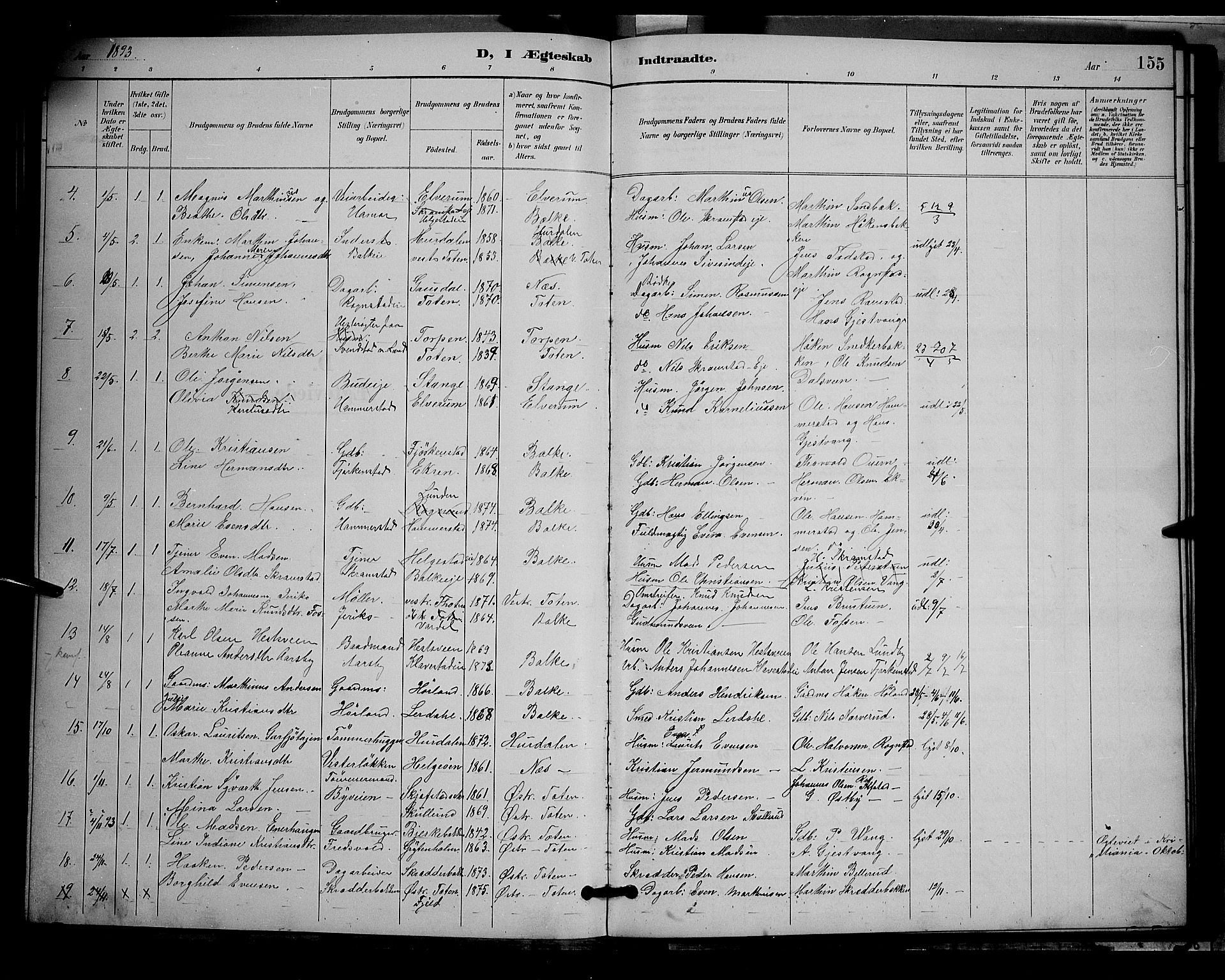 Østre Toten prestekontor, AV/SAH-PREST-104/H/Ha/Hab/L0006: Klokkerbok nr. 6, 1893-1901, s. 155