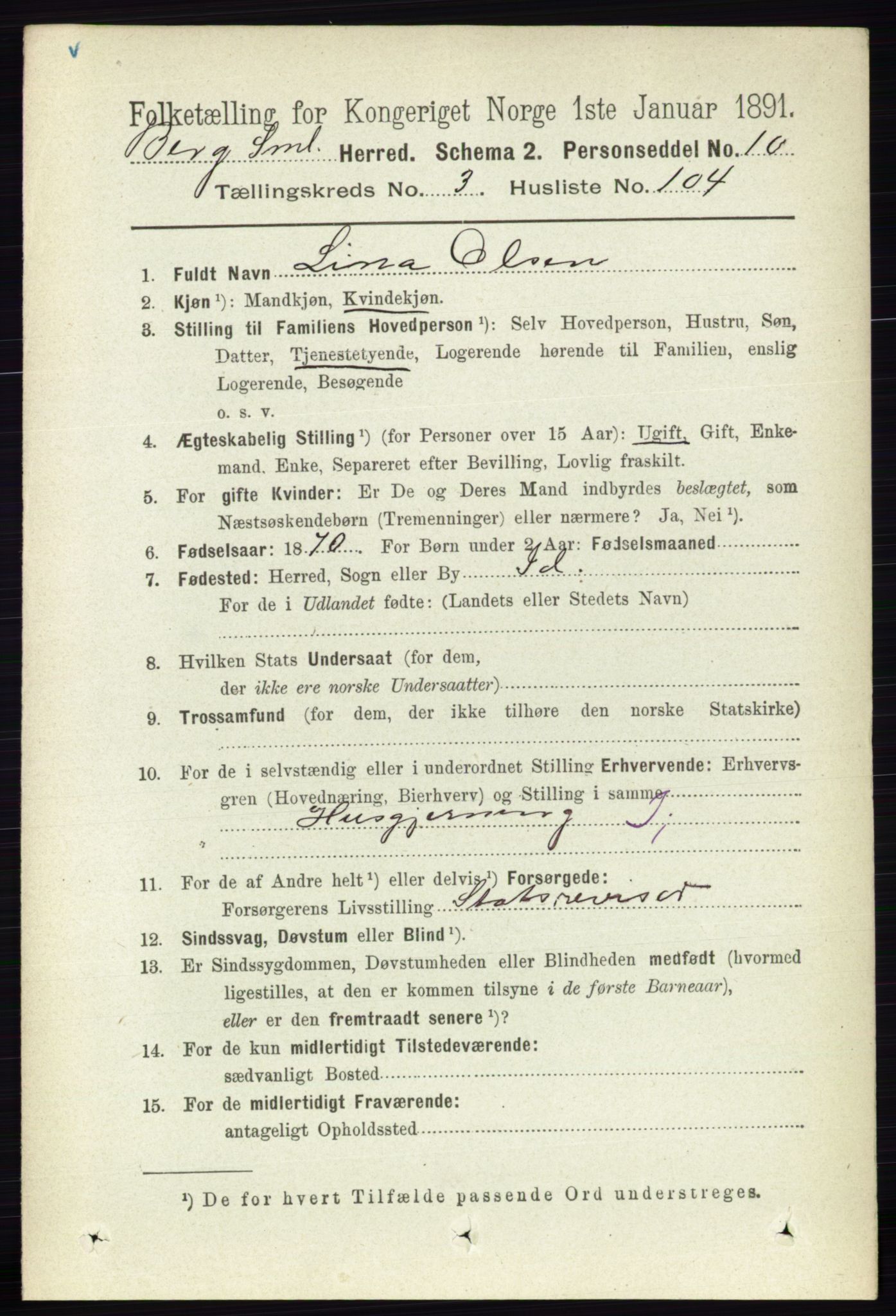 RA, Folketelling 1891 for 0116 Berg herred, 1891, s. 2588