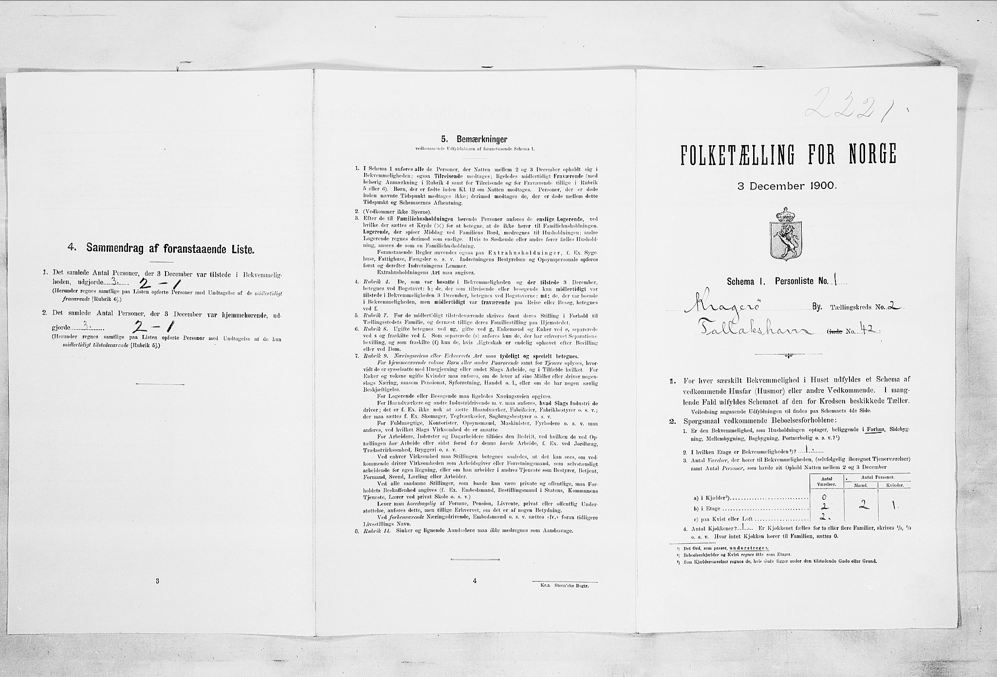 SAKO, Folketelling 1900 for 0801 Kragerø kjøpstad, 1900, s. 254