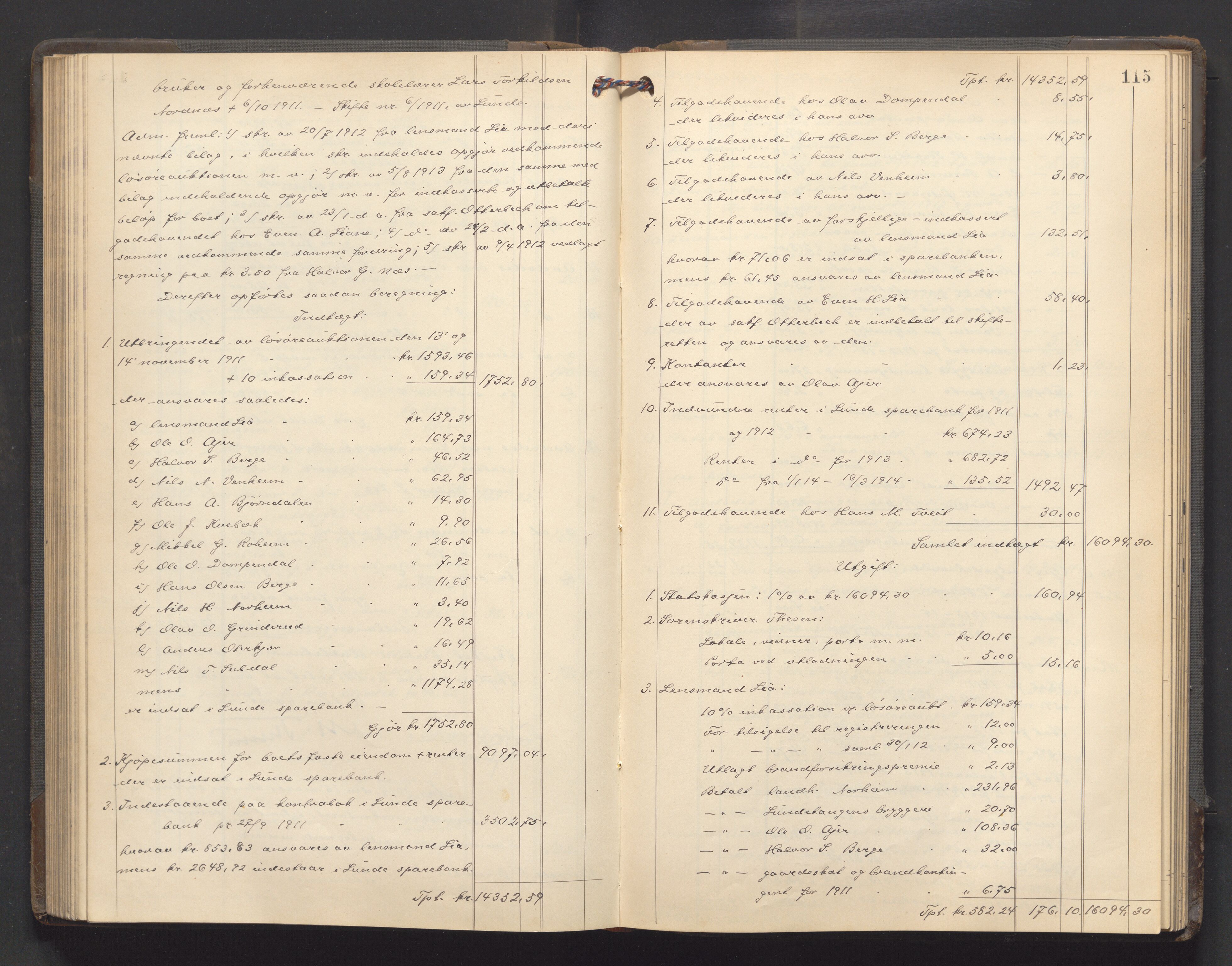 Nedre Telemark sorenskriveri, AV/SAKO-A-135/H/Hb/Hbe/L0007: Skifteutlodningsprotokoll, 1910-1916, s. 114b-115a