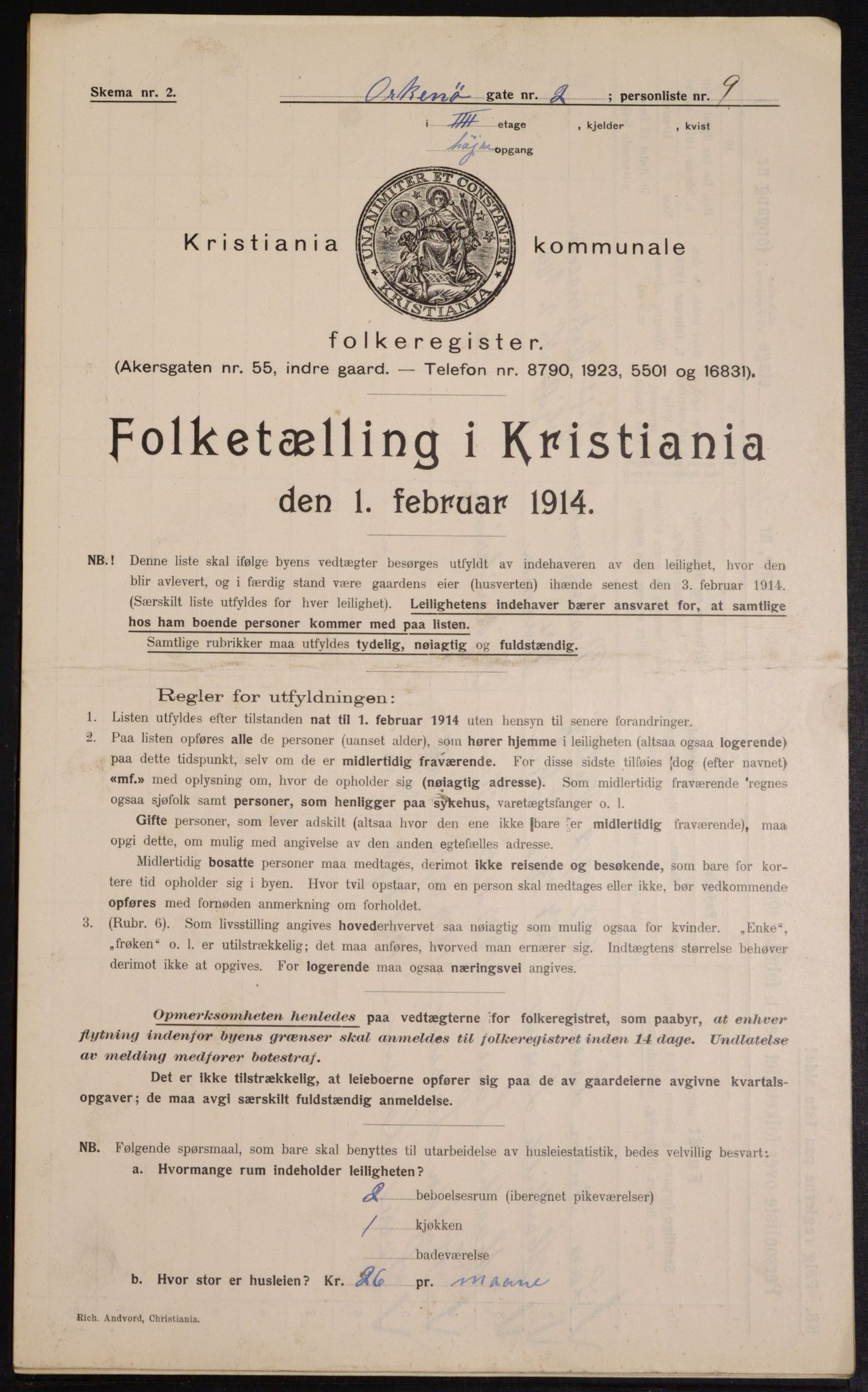 OBA, Kommunal folketelling 1.2.1913 for Kristiania, 1913, s. 76036