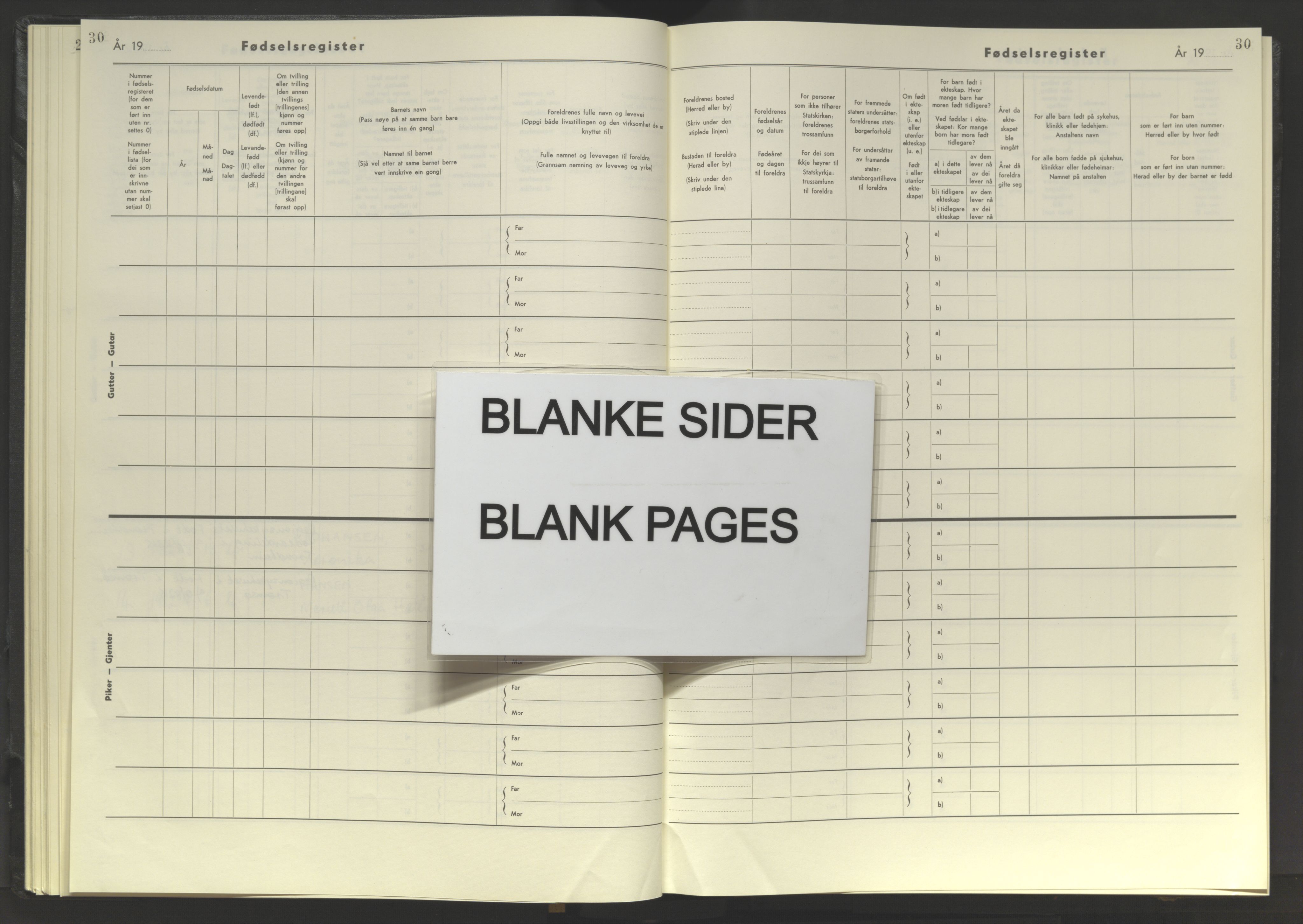 Karlsøy sokneprestembete, AV/SATØ-S-1299/I/Ic/L0066: Fødselsregister nr. 66, 1974-1982, s. 30