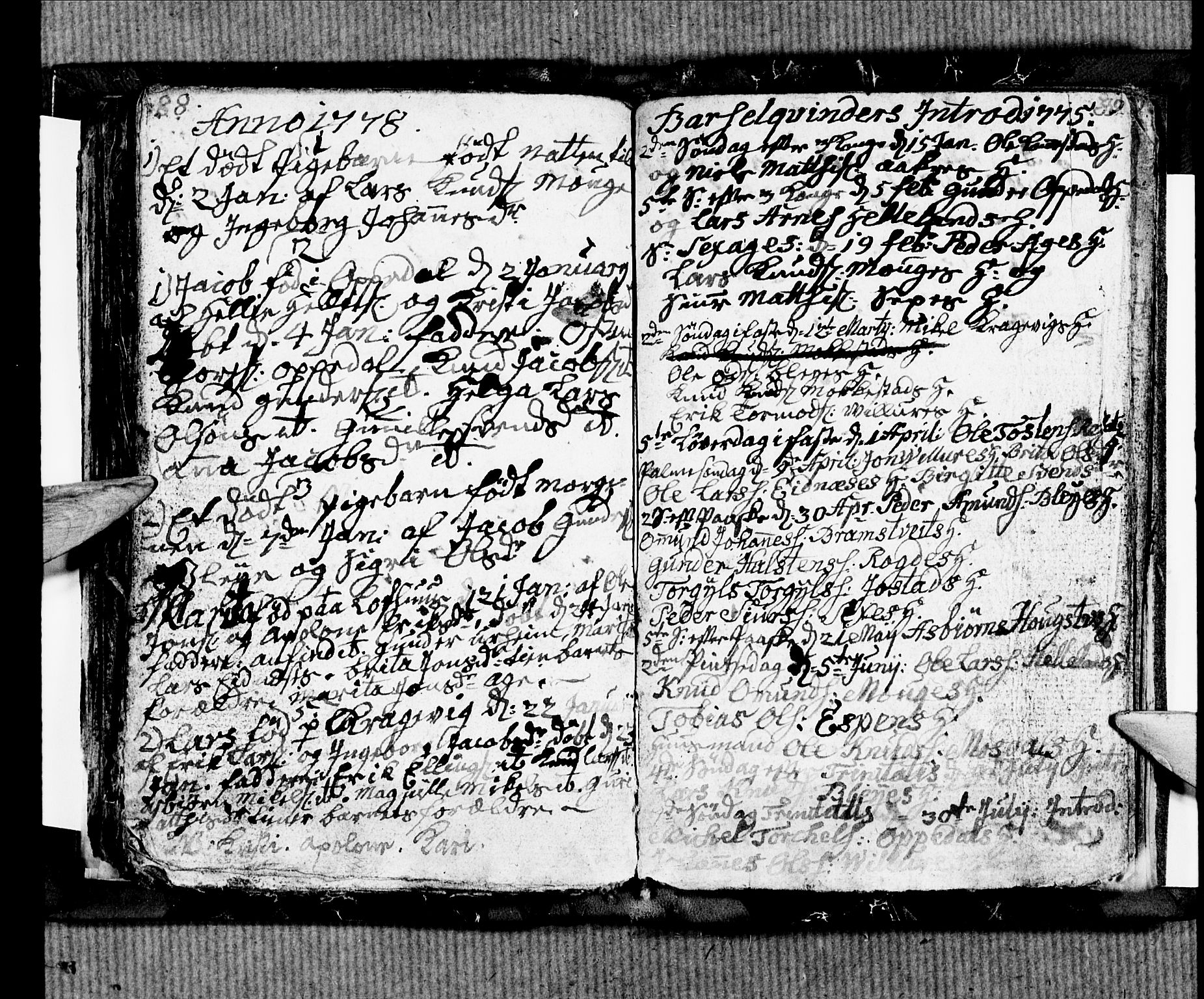 Ullensvang sokneprestembete, SAB/A-78701/H/Hab: Klokkerbok nr. B 4, 1775-1778, s. 88-89