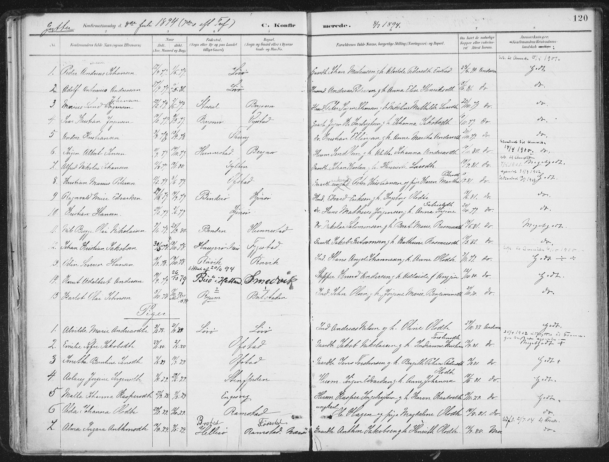 Ministerialprotokoller, klokkerbøker og fødselsregistre - Nord-Trøndelag, SAT/A-1458/786/L0687: Ministerialbok nr. 786A03, 1888-1898, s. 120