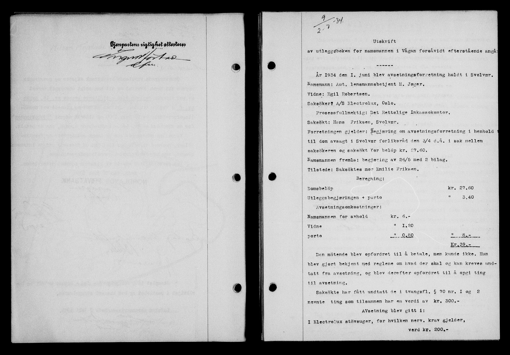 Lofoten sorenskriveri, SAT/A-0017/1/2/2C/L0030b: Pantebok nr. 30b, 1934-1934, Tingl.dato: 02.07.1934