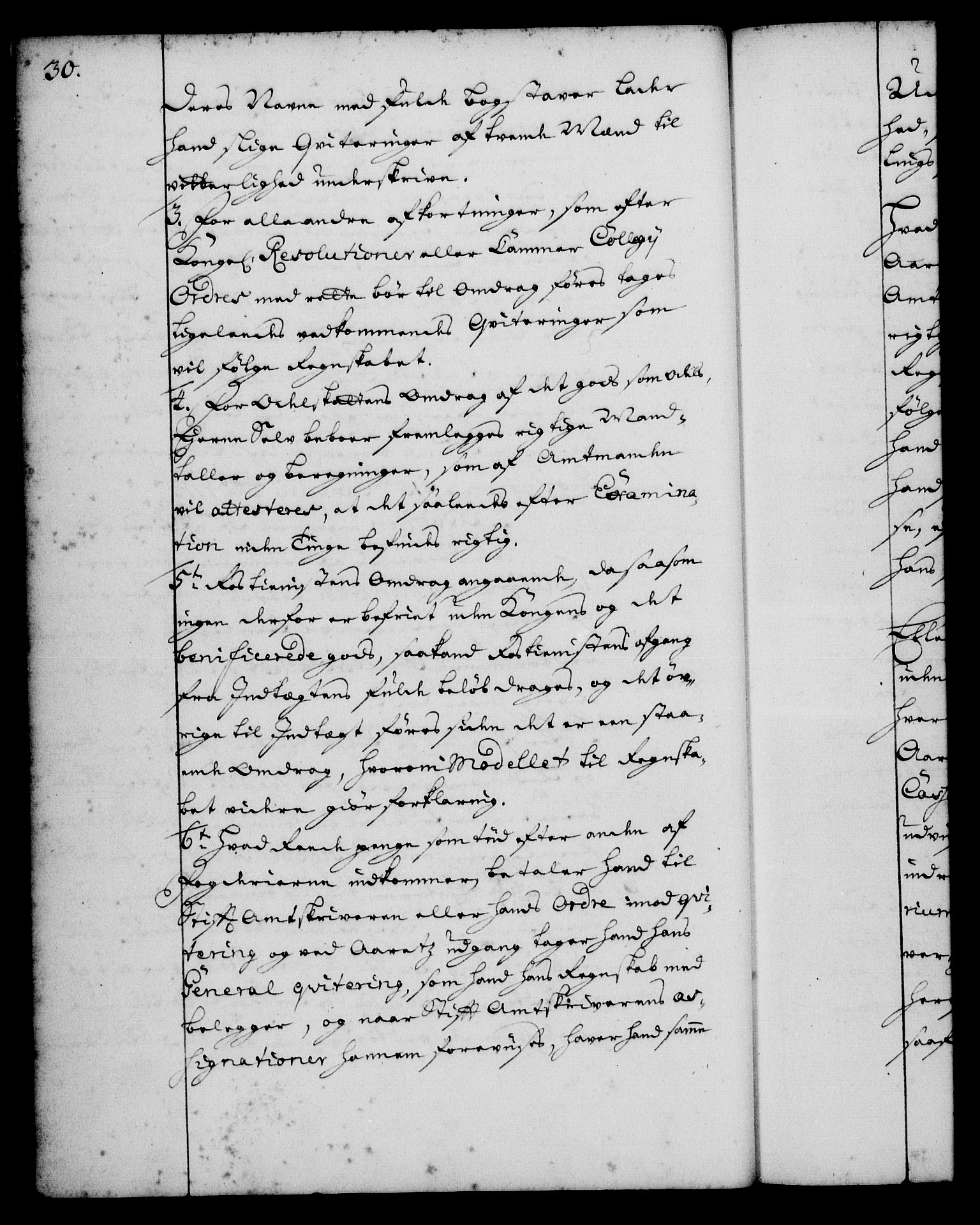 Rentekammeret, Kammerkanselliet, RA/EA-3111/G/Gg/Ggi/L0001: Norsk instruksjonsprotokoll med register (merket RK 53.34), 1720-1729, s. 30