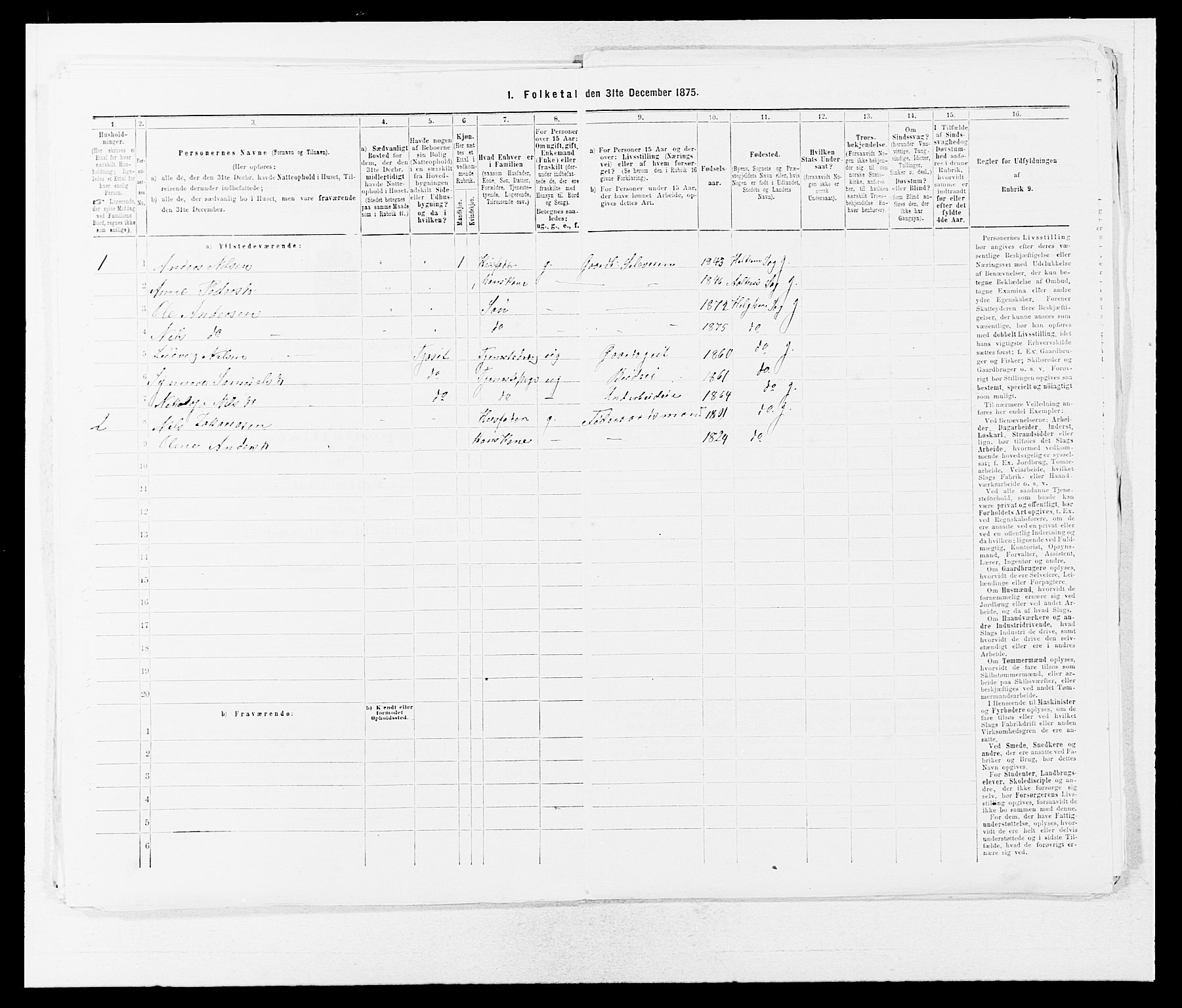 SAB, Folketelling 1875 for 1431P Jølster prestegjeld, 1875, s. 82