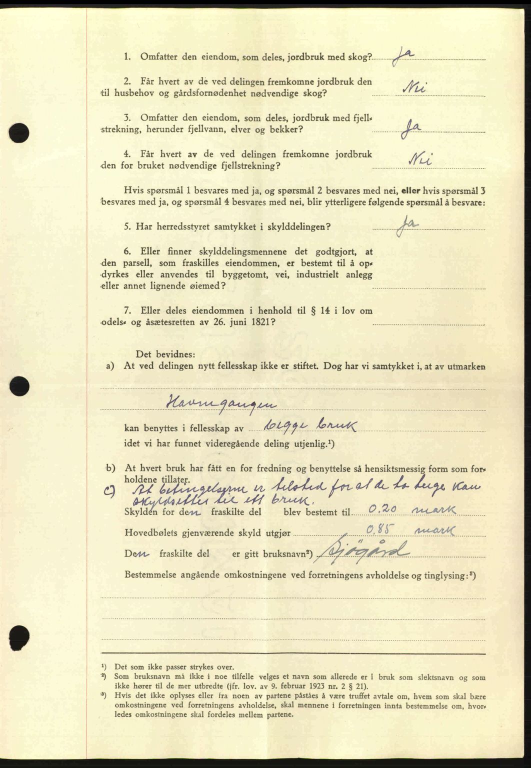 Salten sorenskriveri, AV/SAT-A-4578/1/2/2C: Pantebok nr. A14-15, 1943-1945, Dagboknr: 2630/1944