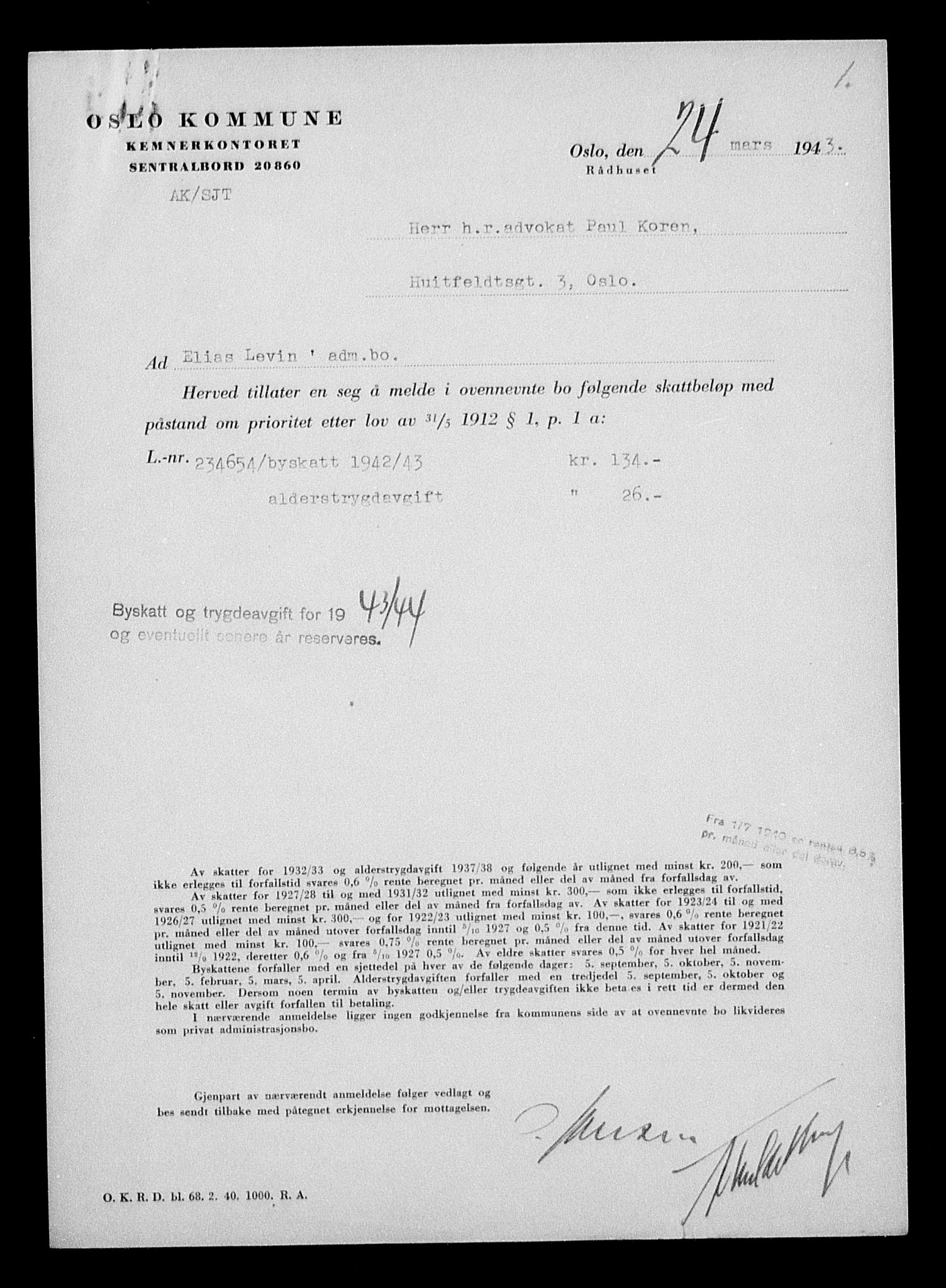 Justisdepartementet, Tilbakeføringskontoret for inndratte formuer, AV/RA-S-1564/H/Hc/Hcc/L0957: --, 1945-1947, s. 91