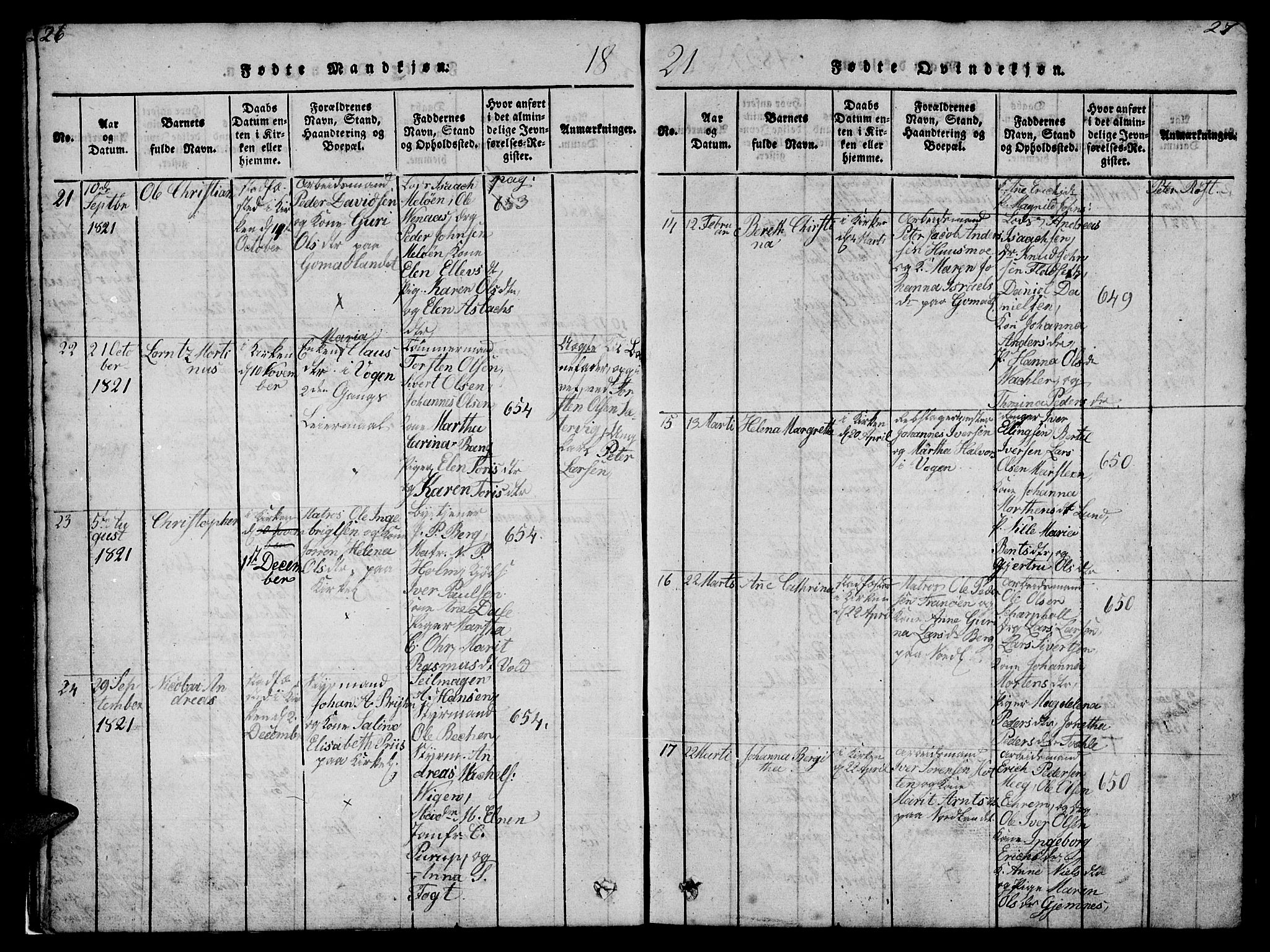 Ministerialprotokoller, klokkerbøker og fødselsregistre - Møre og Romsdal, AV/SAT-A-1454/572/L0856: Klokkerbok nr. 572C01, 1819-1832, s. 26-27