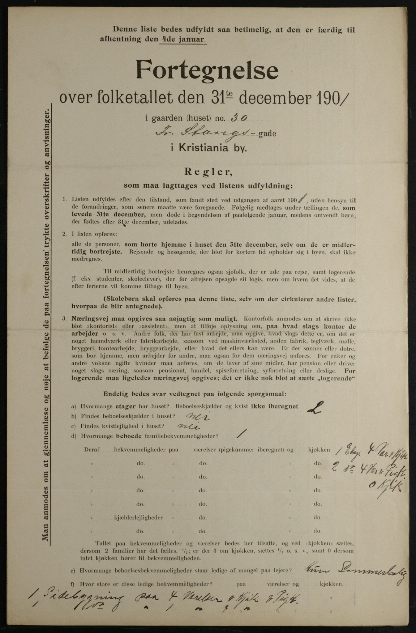 OBA, Kommunal folketelling 31.12.1901 for Kristiania kjøpstad, 1901, s. 4307