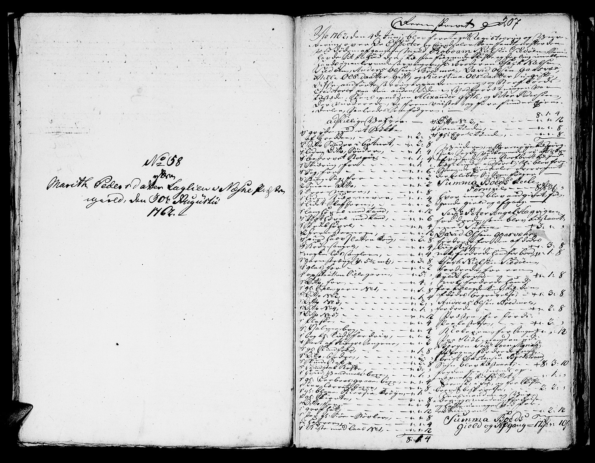 Helgeland sorenskriveri, AV/SAT-A-0004/3/3A/L0051: Konseptprotokoll 36, 1762, s. 206b-207a