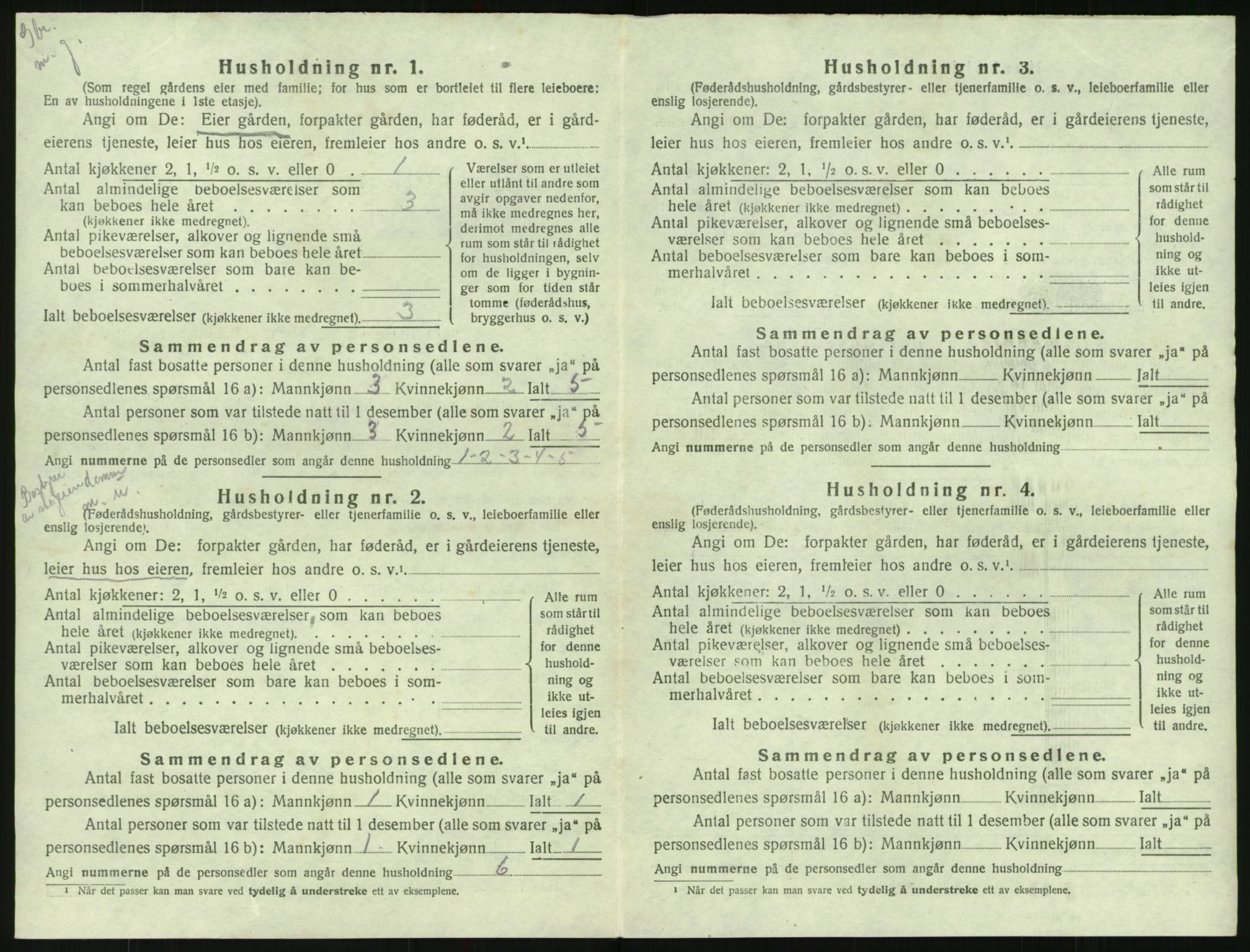 SAK, Folketelling 1920 for 0936 Hornnes herred, 1920, s. 540