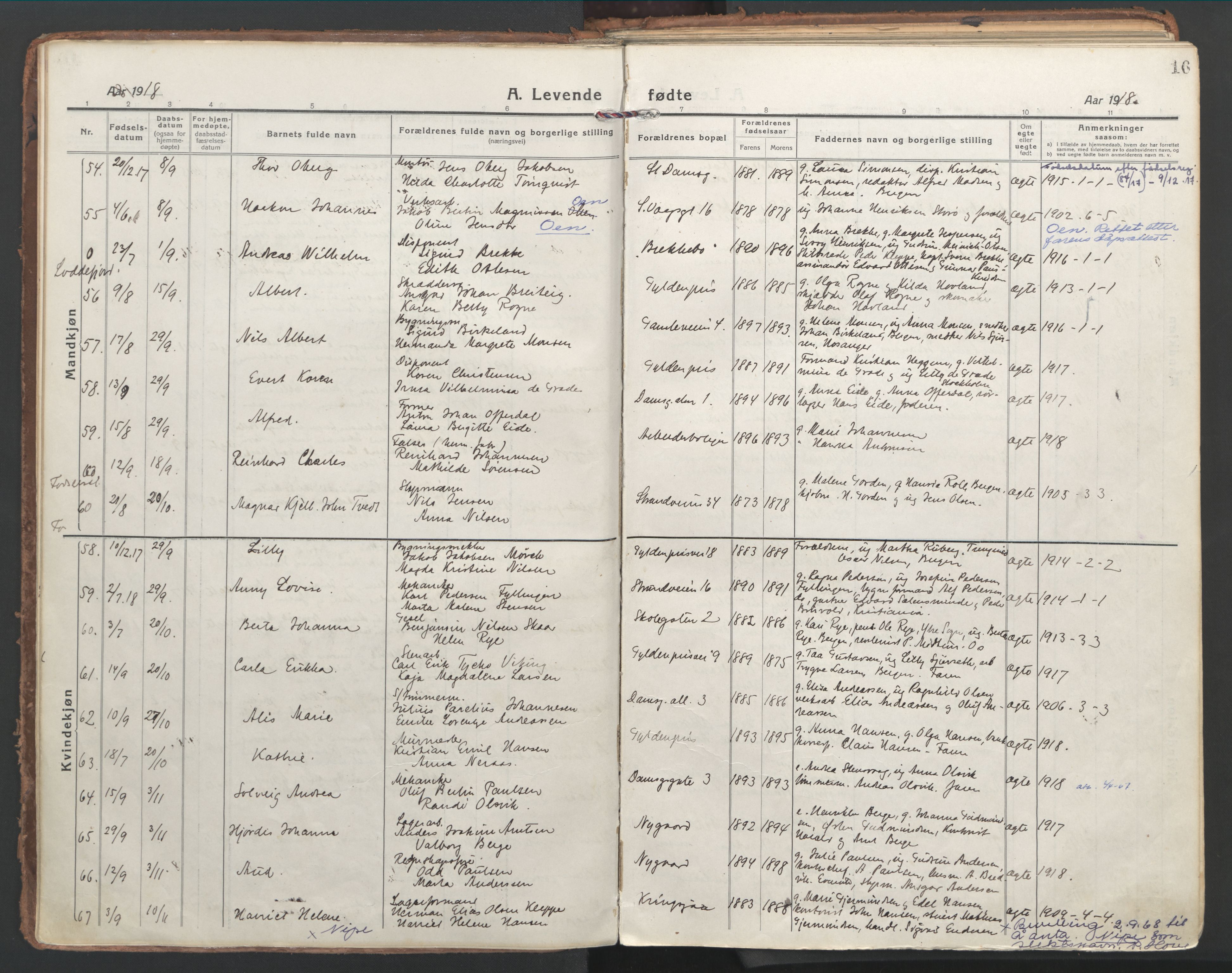 Laksevåg Sokneprestembete, AV/SAB-A-76501/H/Ha/Haa/Haaa/L0002: Ministerialbok nr. A 2, 1917-1927, s. 16