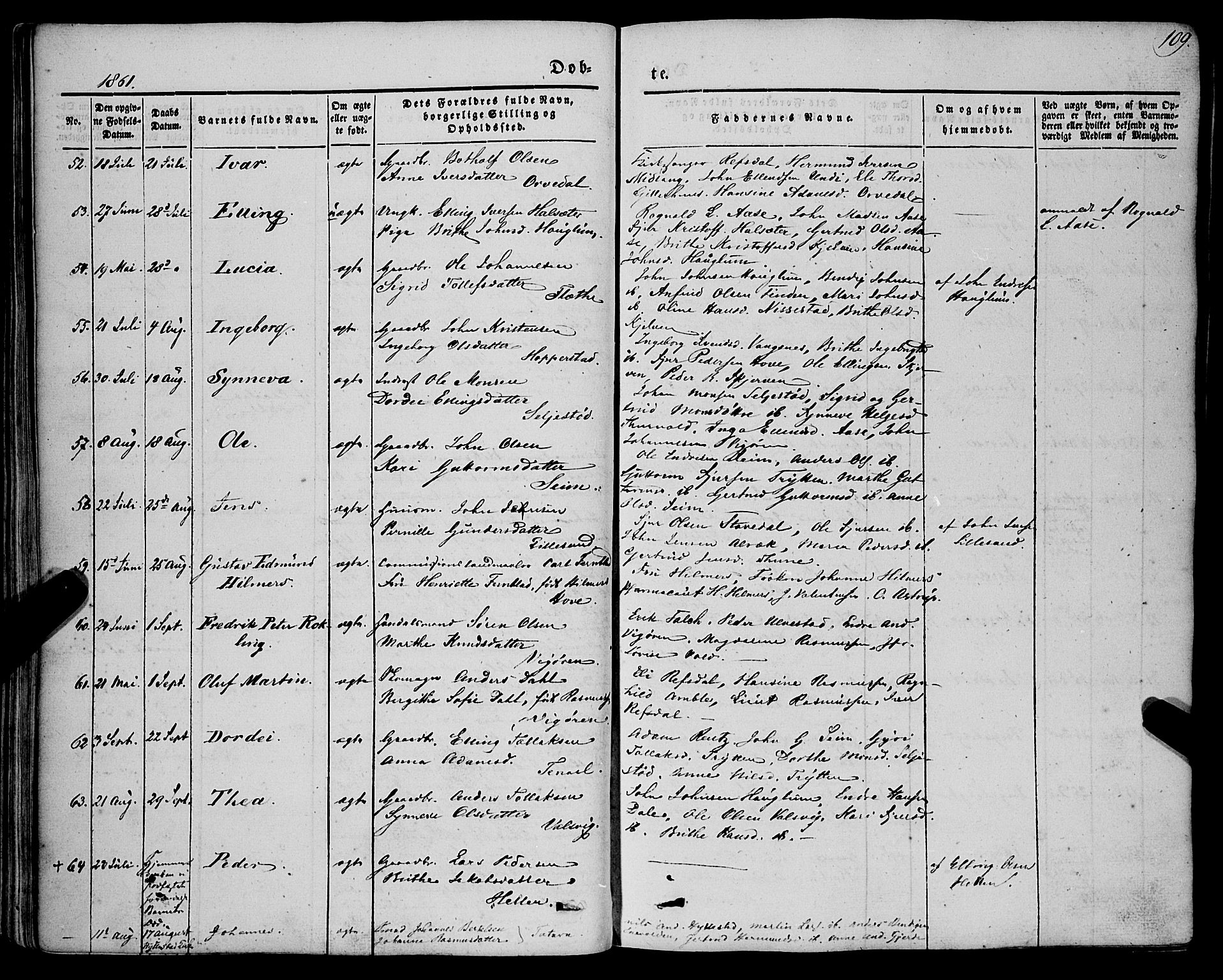 Vik sokneprestembete, AV/SAB-A-81501/H/Haa/Haaa/L0008: Ministerialbok nr. A 8, 1846-1865, s. 109