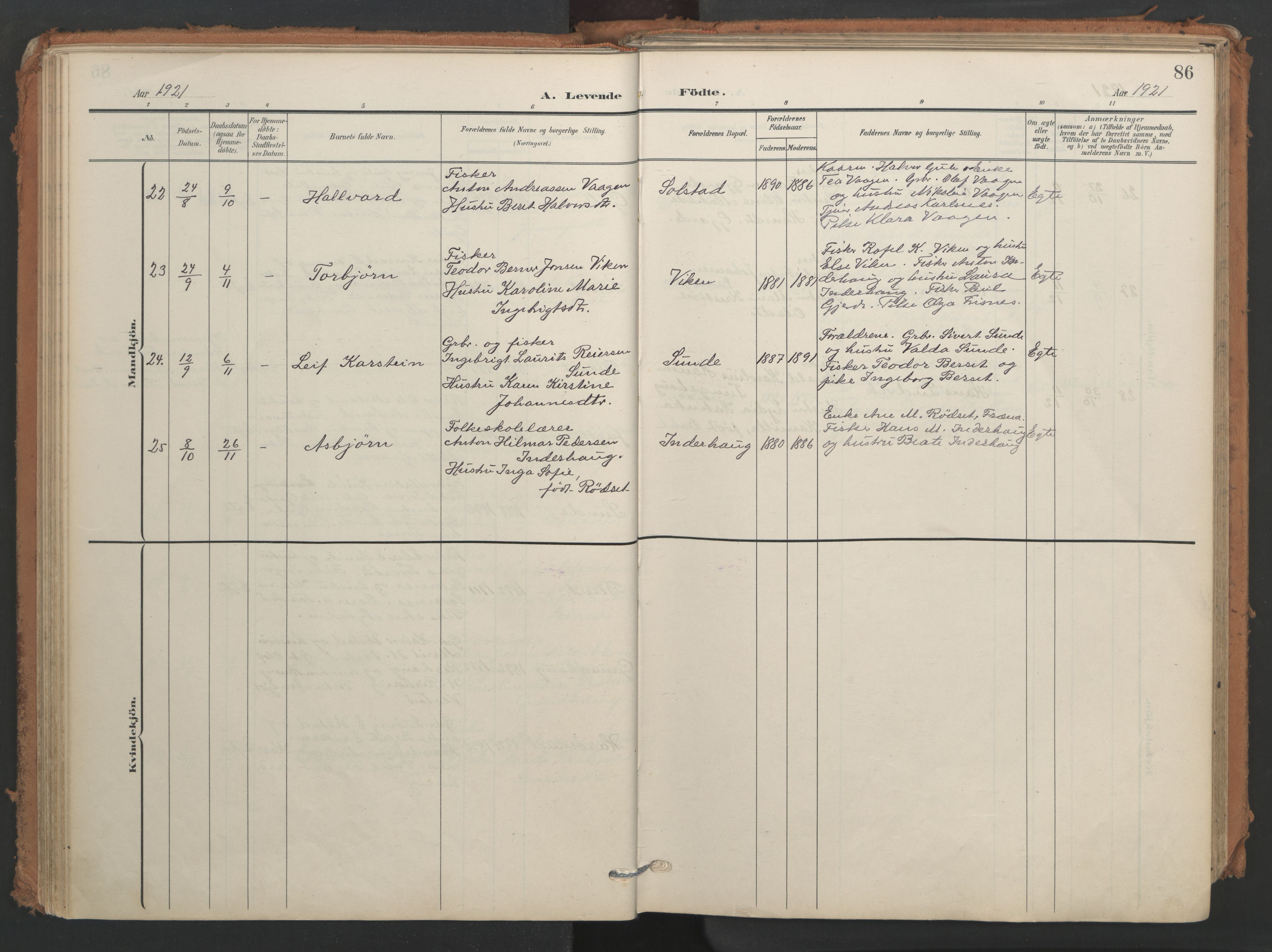 Ministerialprotokoller, klokkerbøker og fødselsregistre - Møre og Romsdal, AV/SAT-A-1454/566/L0771: Ministerialbok nr. 566A10, 1904-1929, s. 86