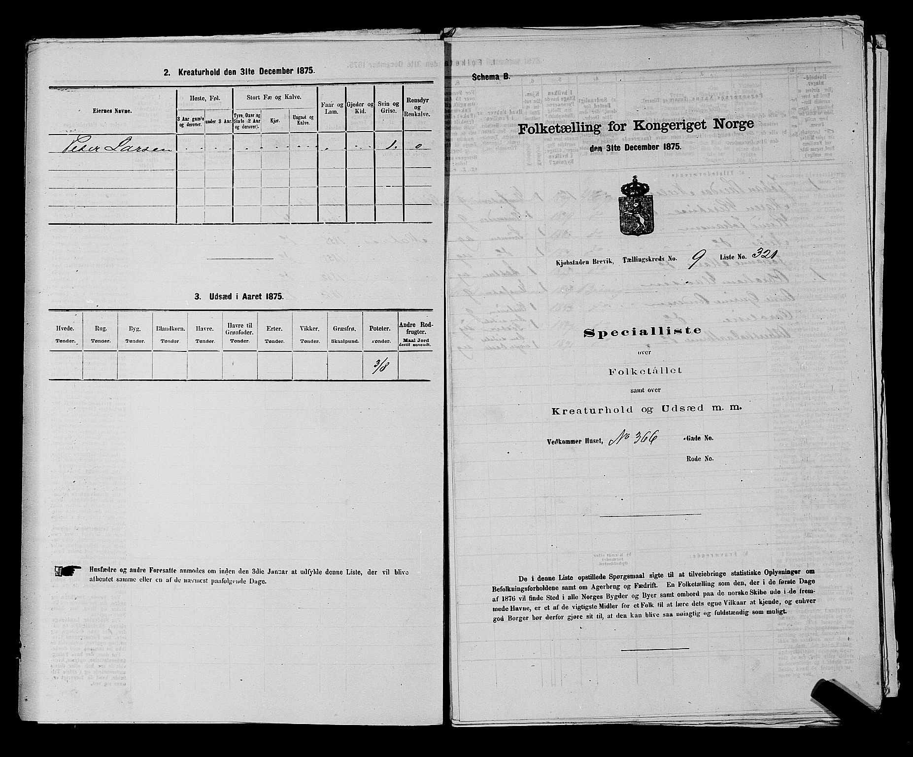 SAKO, Folketelling 1875 for 0804P Brevik prestegjeld, 1875, s. 703