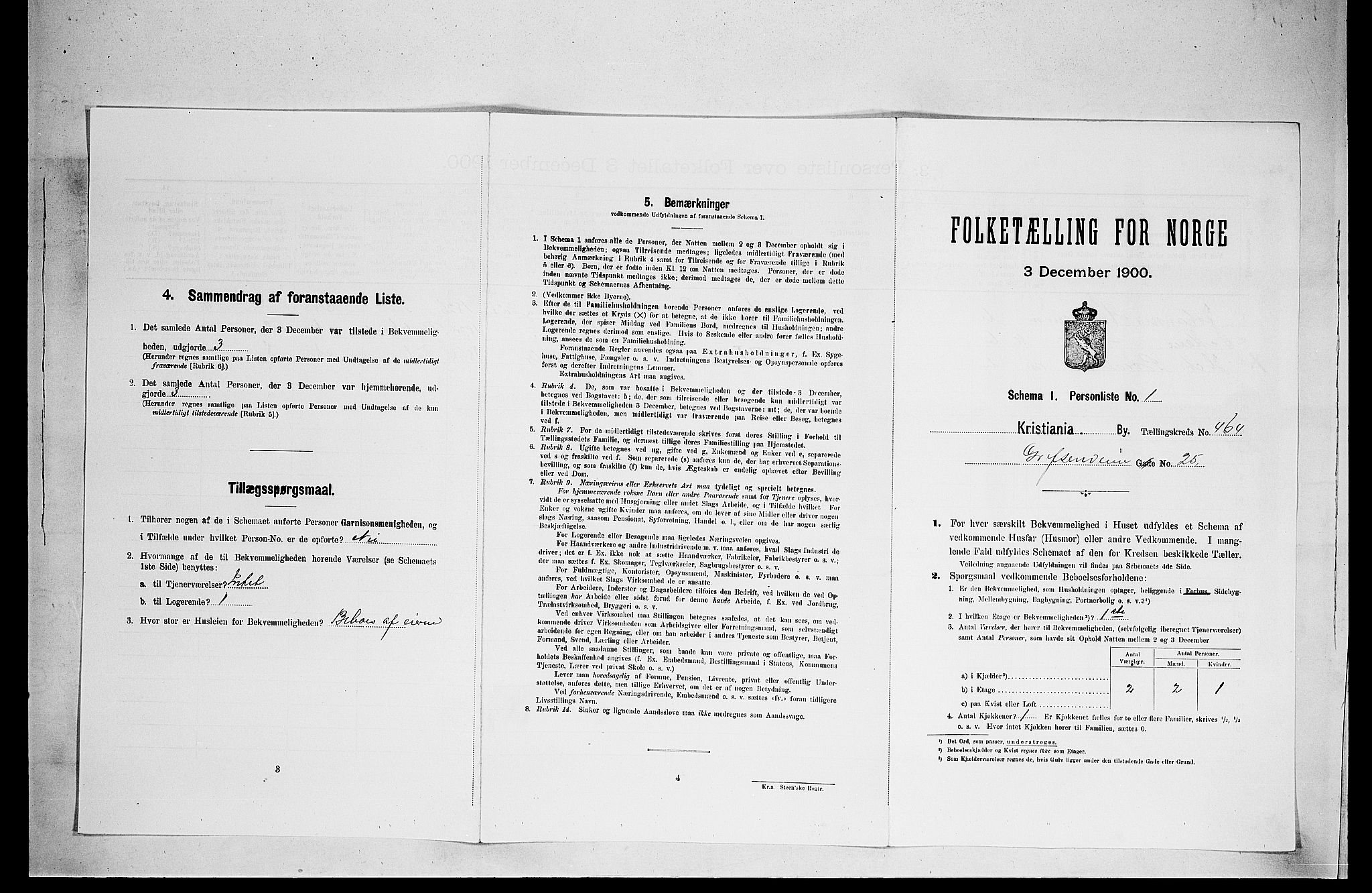 SAO, Folketelling 1900 for 0301 Kristiania kjøpstad, 1900, s. 27926