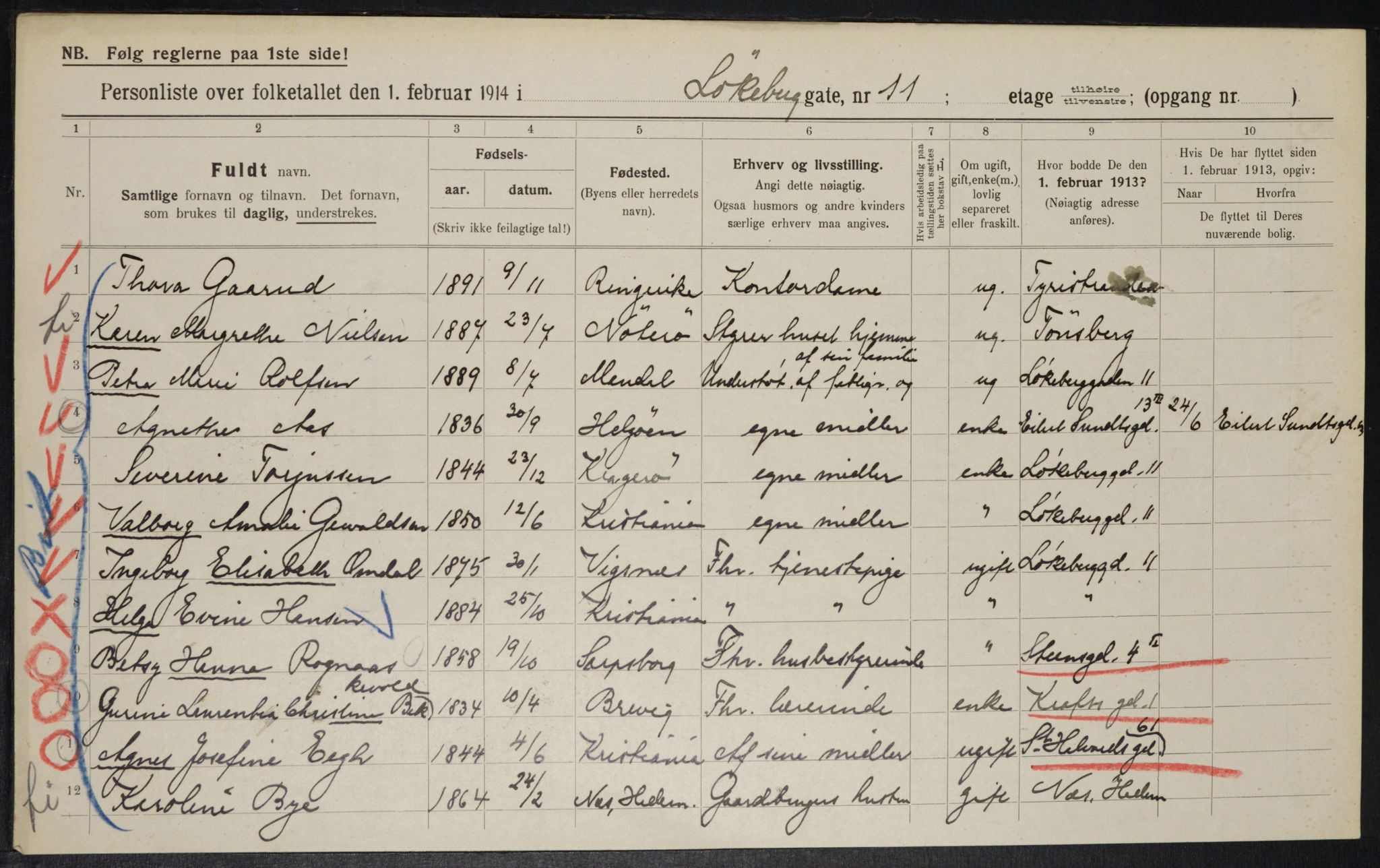 OBA, Kommunal folketelling 1.2.1914 for Kristiania, 1914, s. 58558