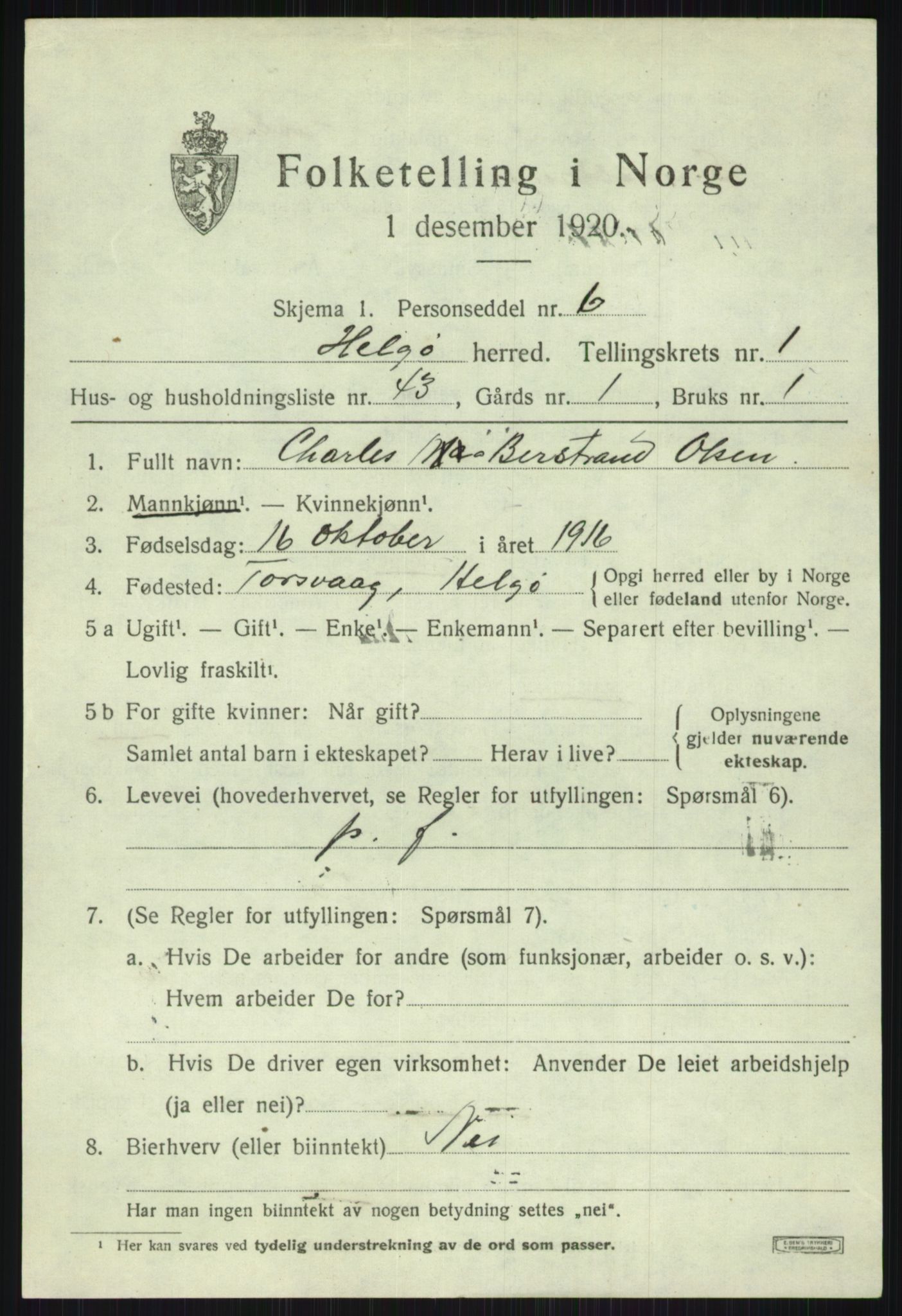 SATØ, Folketelling 1920 for 1935 Helgøy herred, 1920, s. 1110