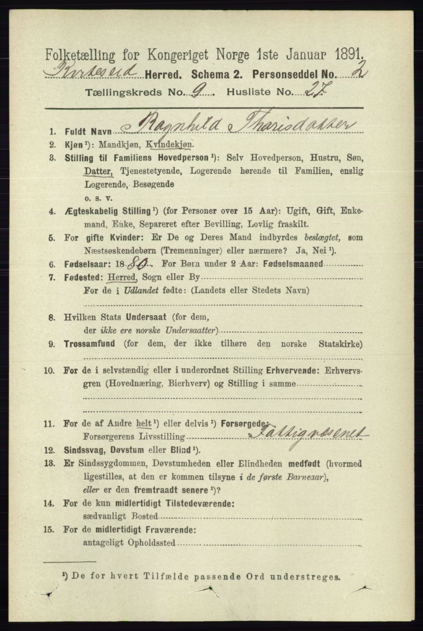 RA, Folketelling 1891 for 0829 Kviteseid herred, 1891, s. 2147