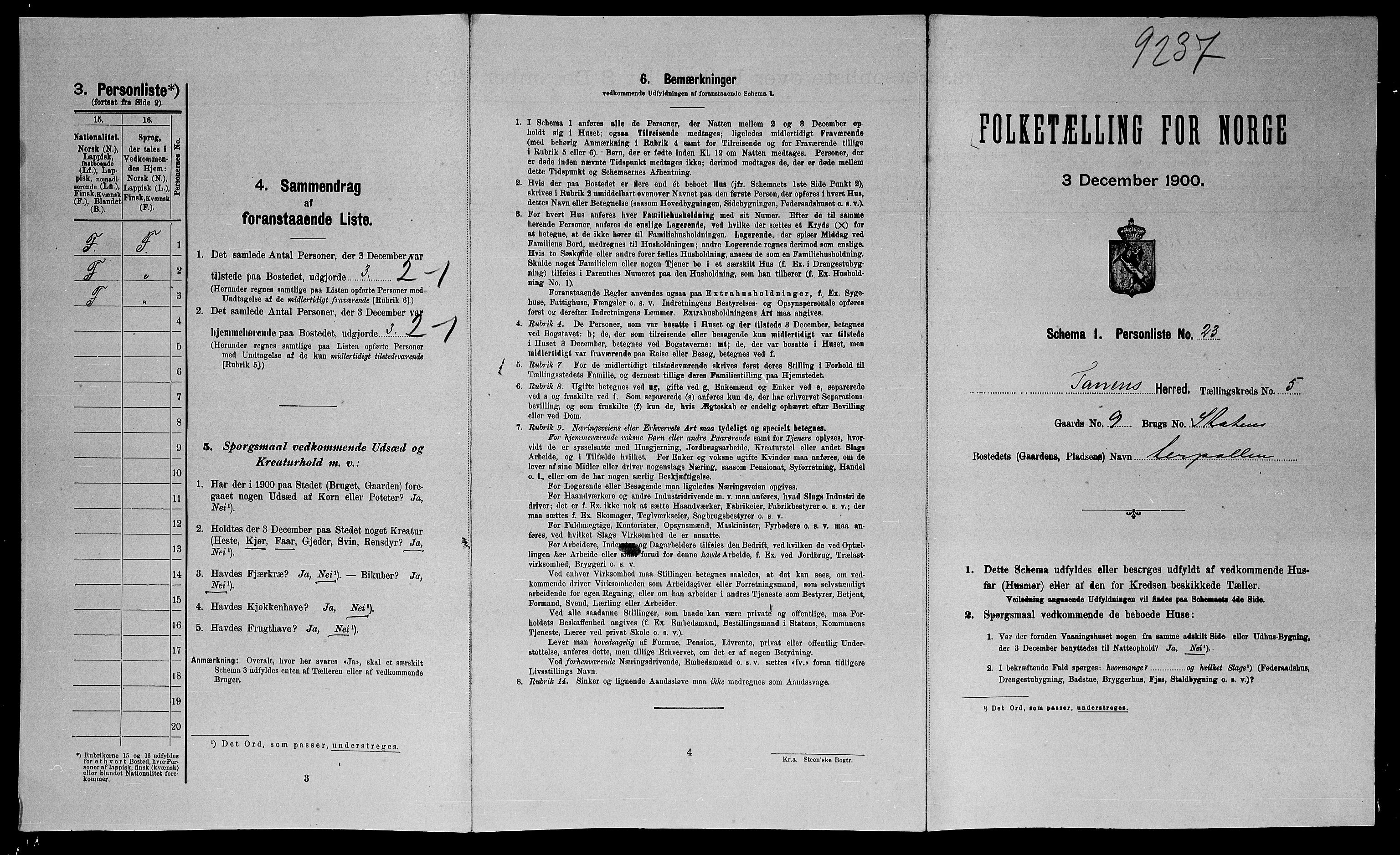 SATØ, Folketelling 1900 for 2025 Tana herred, 1900, s. 820