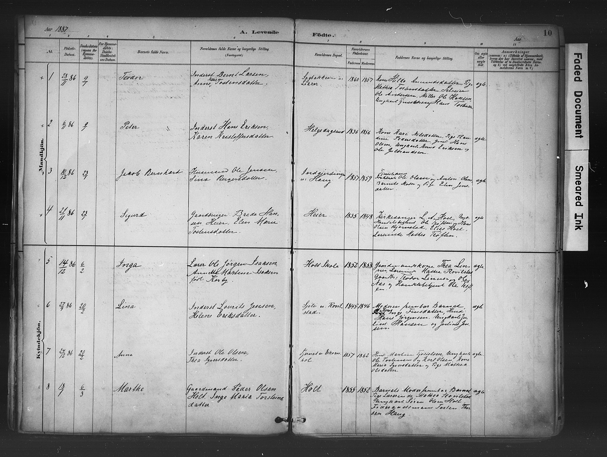 Nord-Odal prestekontor, AV/SAH-PREST-032/H/Ha/Haa/L0006: Ministerialbok nr. 6, 1886-1901, s. 10