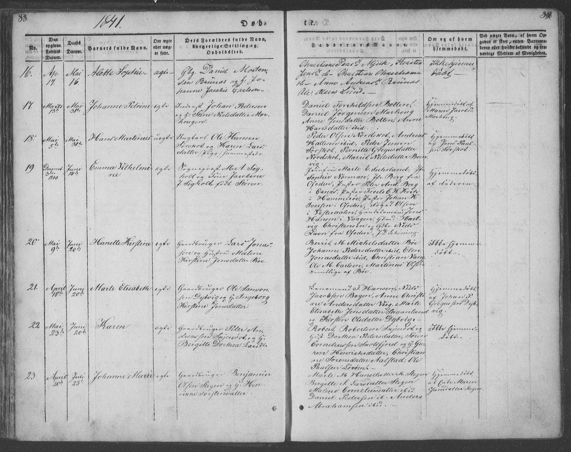 Ministerialprotokoller, klokkerbøker og fødselsregistre - Nordland, SAT/A-1459/855/L0799: Ministerialbok nr. 855A07, 1834-1852, s. 88-89