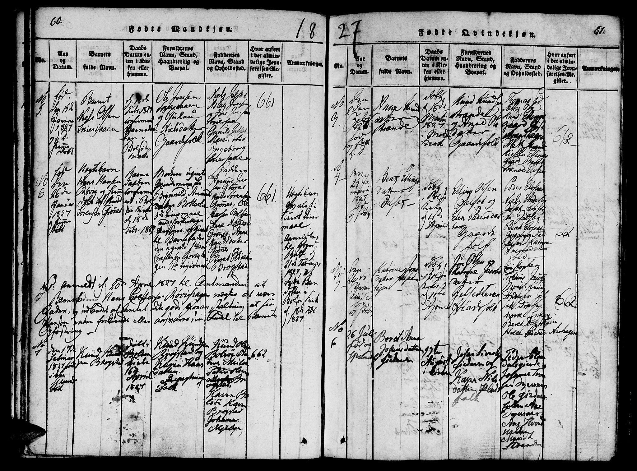 Ministerialprotokoller, klokkerbøker og fødselsregistre - Møre og Romsdal, SAT/A-1454/555/L0652: Ministerialbok nr. 555A03, 1817-1843, s. 60-61