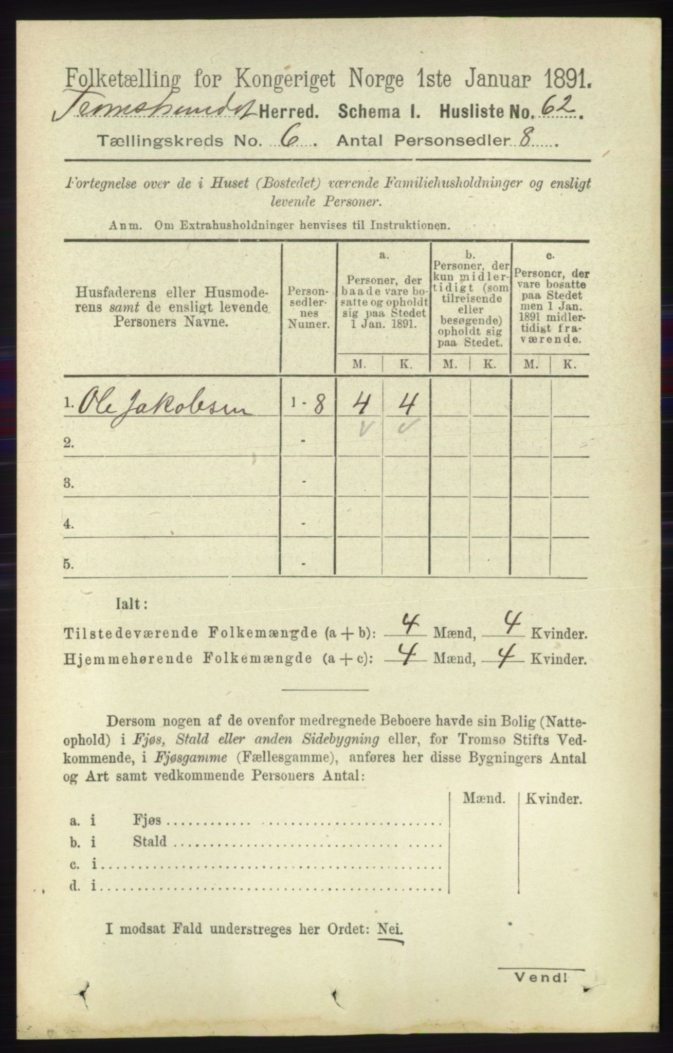 RA, Folketelling 1891 for 1934 Tromsøysund herred, 1891, s. 2977