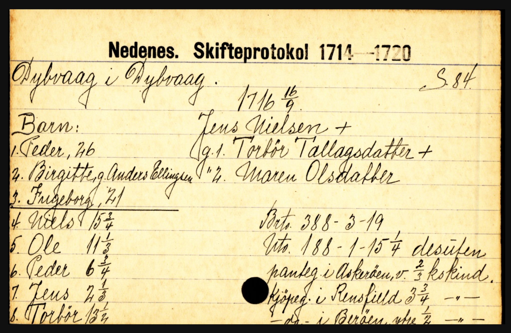 Nedenes sorenskriveri før 1824, AV/SAK-1221-0007/H, s. 5475