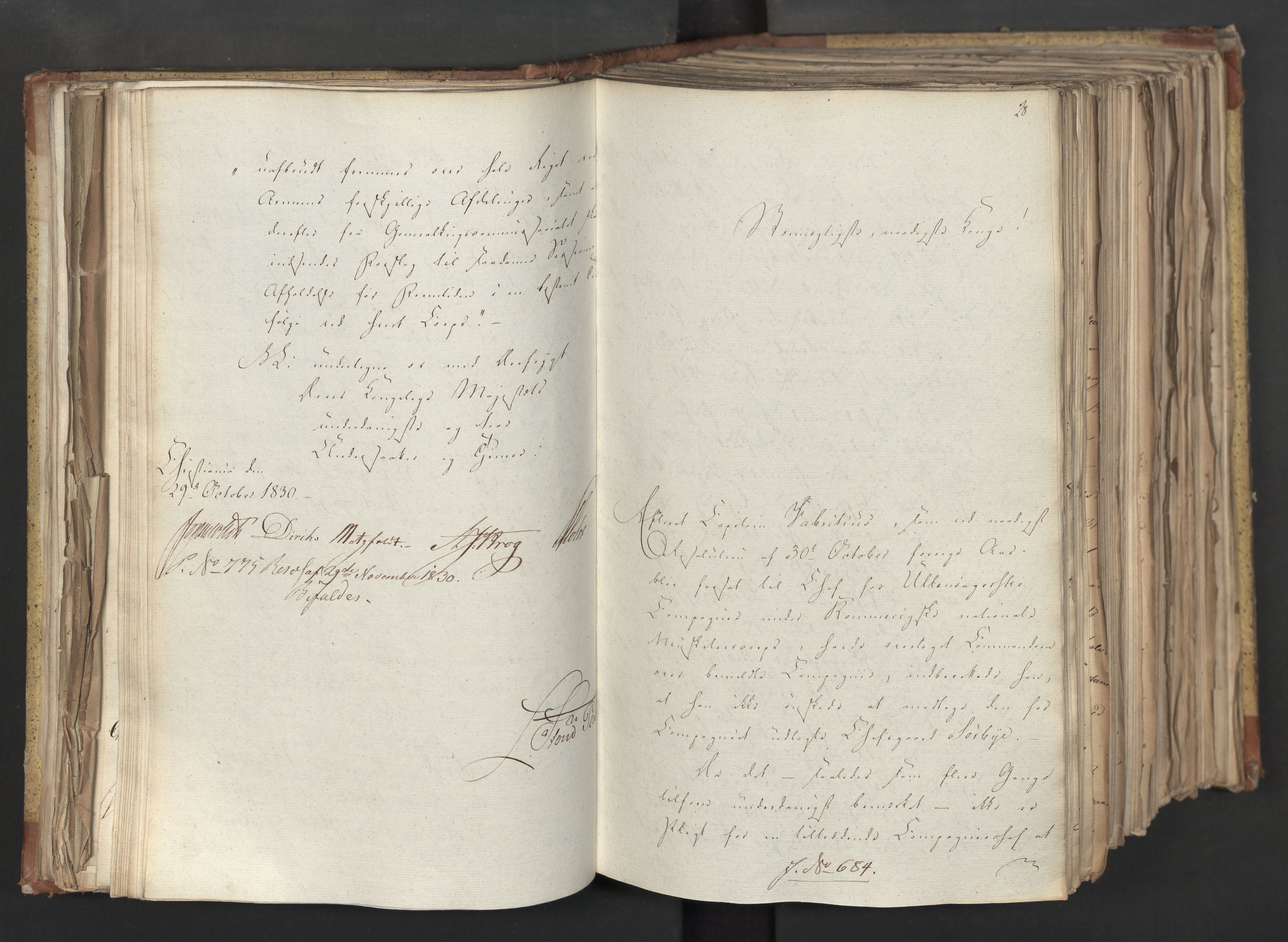 Statsrådsavdelingen i Stockholm, AV/RA-S-1003/D/Da/L0068: Regjeringsinnstillinger nr. 660-876, 1830, s. 103