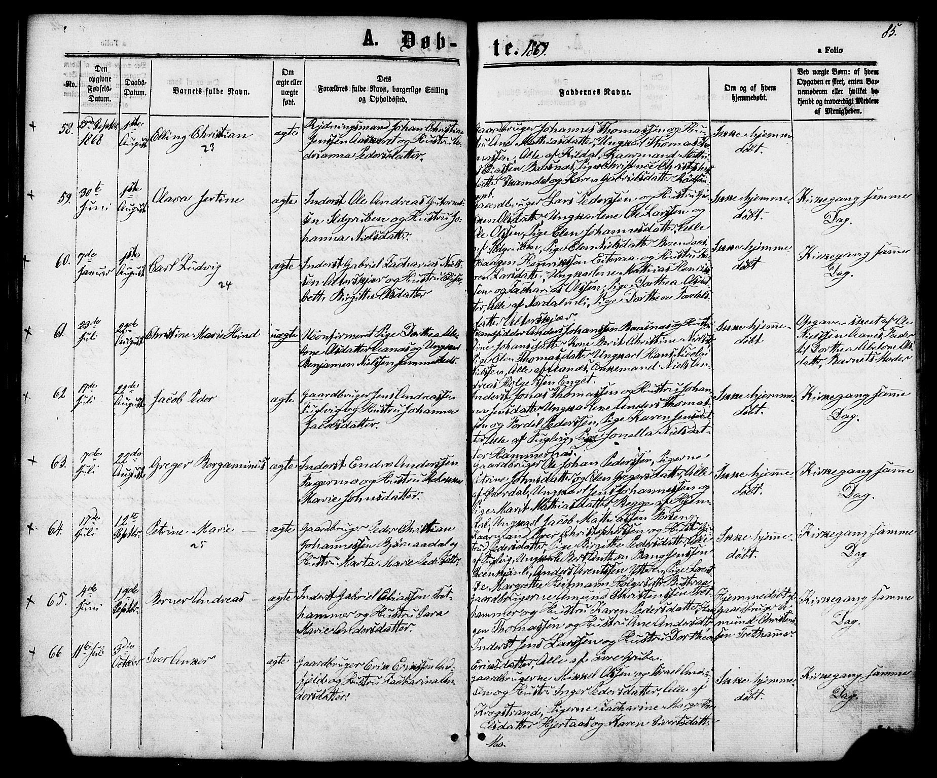 Ministerialprotokoller, klokkerbøker og fødselsregistre - Nordland, AV/SAT-A-1459/827/L0393: Ministerialbok nr. 827A05, 1863-1883, s. 85