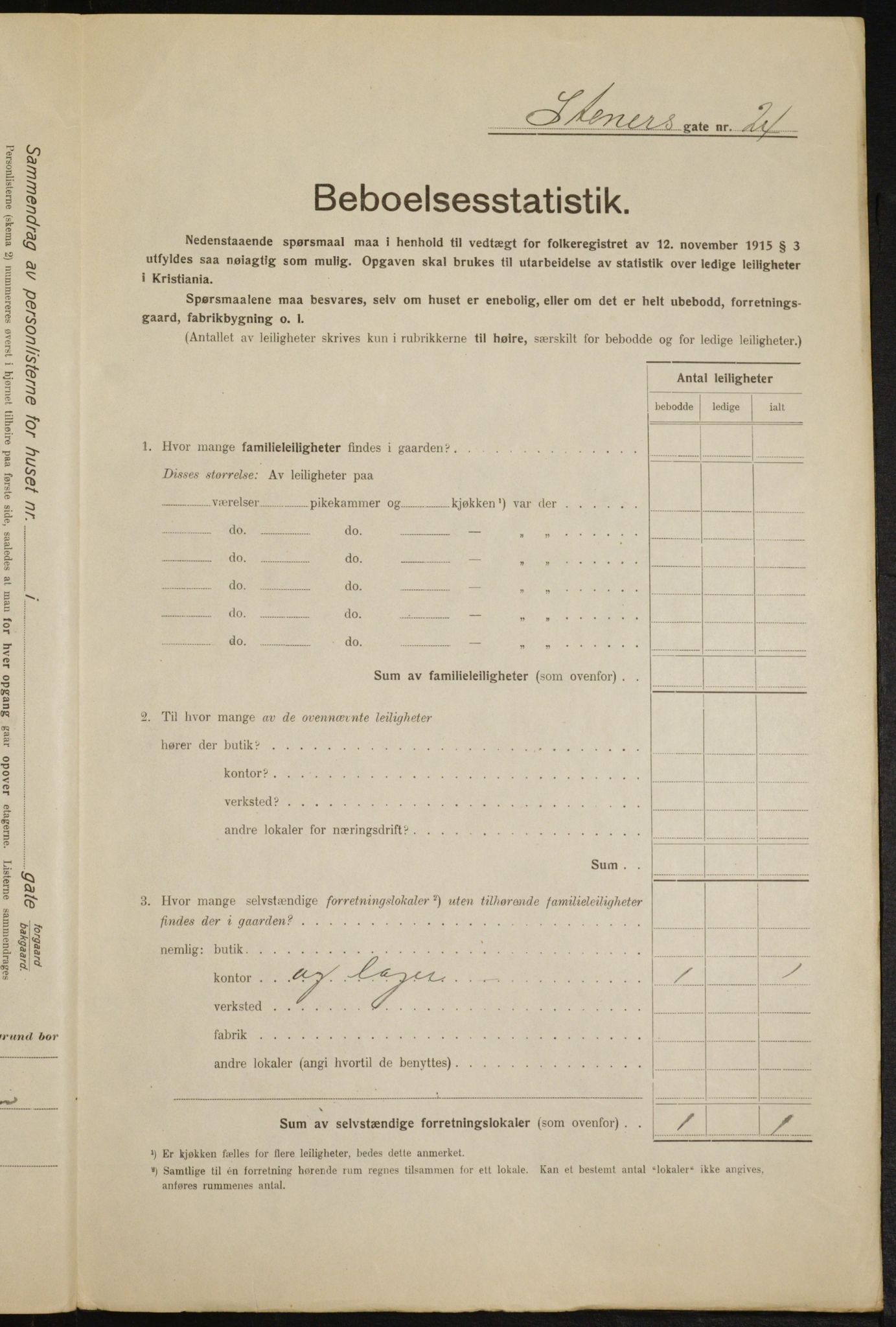 OBA, Kommunal folketelling 1.2.1916 for Kristiania, 1916, s. 104195