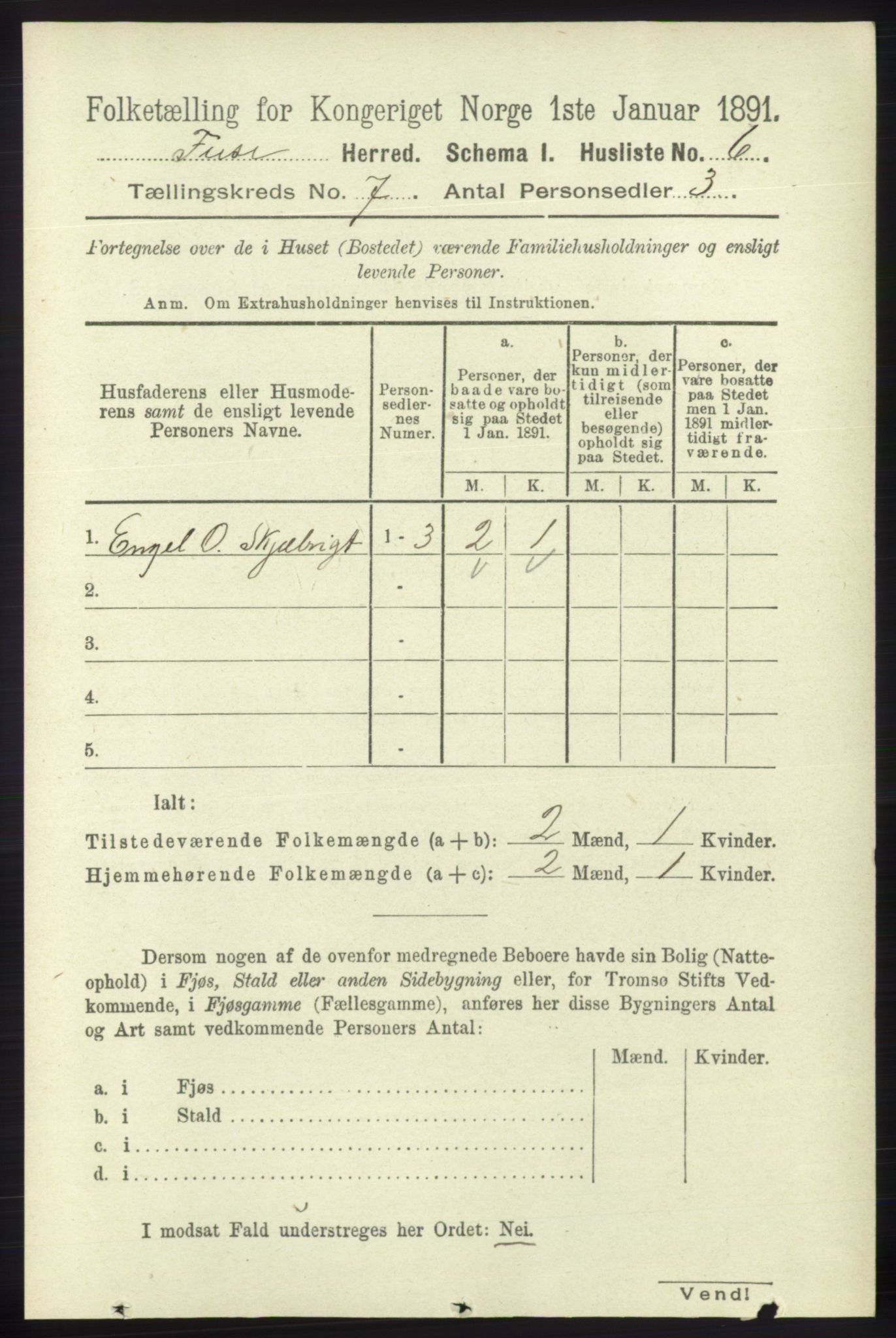 RA, Folketelling 1891 for 1241 Fusa herred, 1891, s. 1269