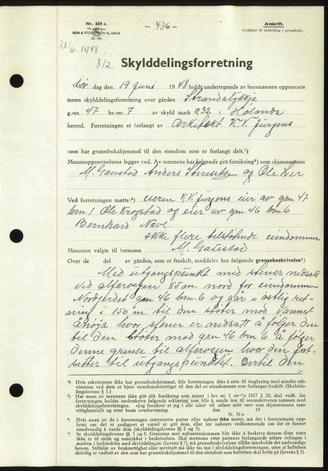 Gauldal sorenskriveri, SAT/A-0014/1/2/2C: Pantebok nr. A6, 1948-1948, Dagboknr: 812/1948