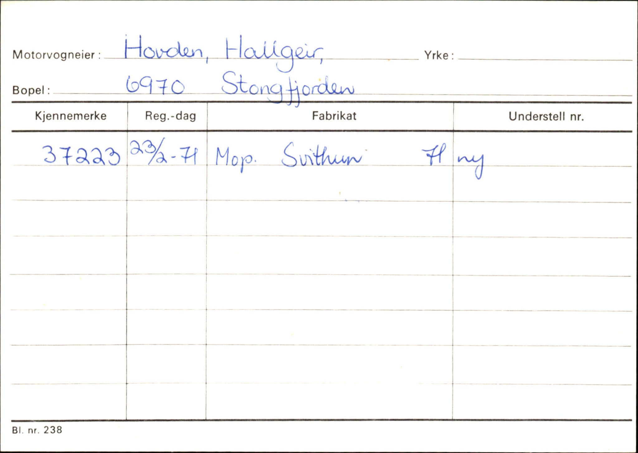 Statens vegvesen, Sogn og Fjordane vegkontor, AV/SAB-A-5301/4/F/L0132: Eigarregister Askvoll A-Å. Balestrand A-Å, 1945-1975, s. 598