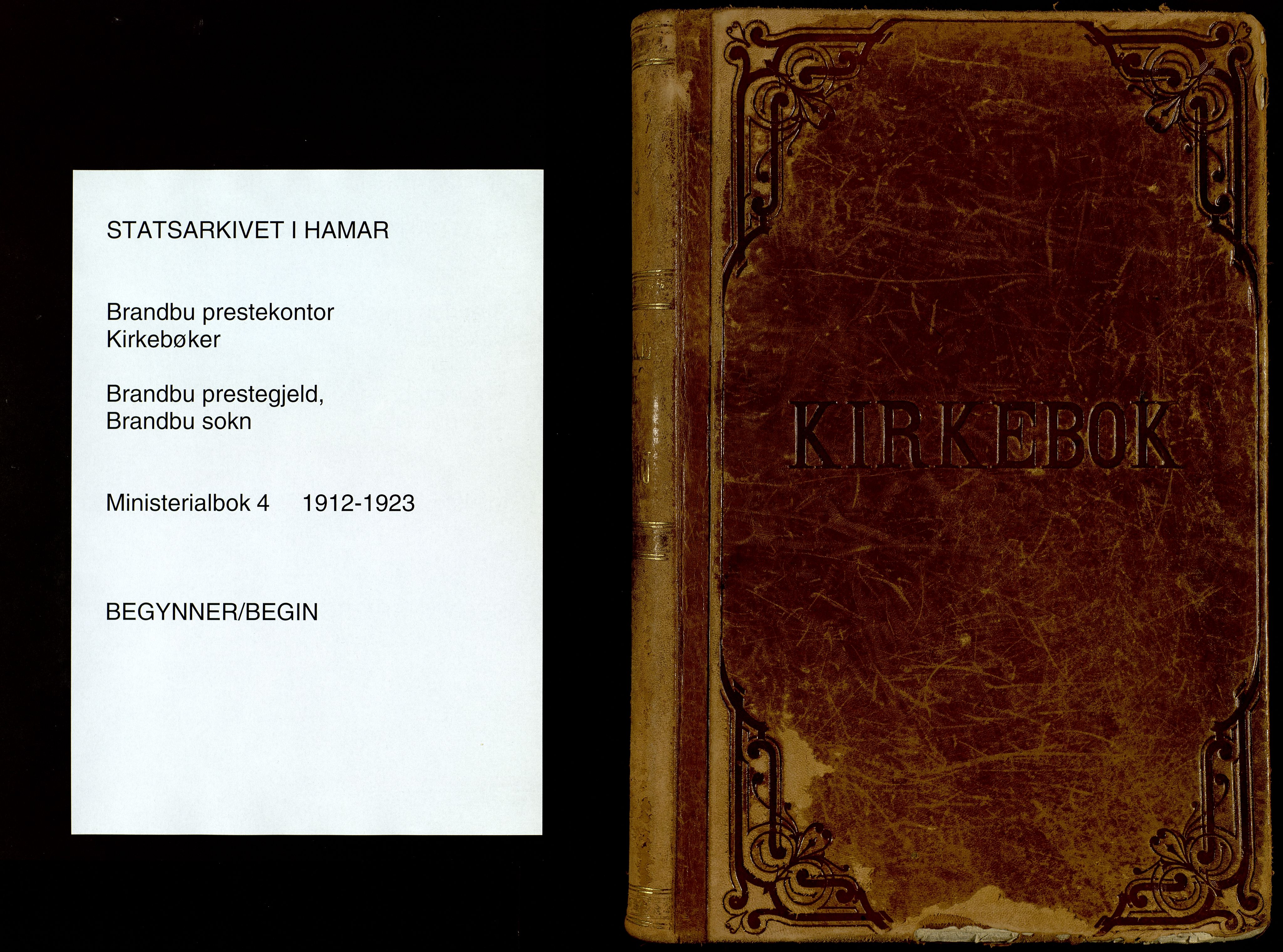 Brandbu prestekontor, SAH/PREST-114/H/Ha/Haa/L0004: Ministerialbok nr. 4, 1913-1923