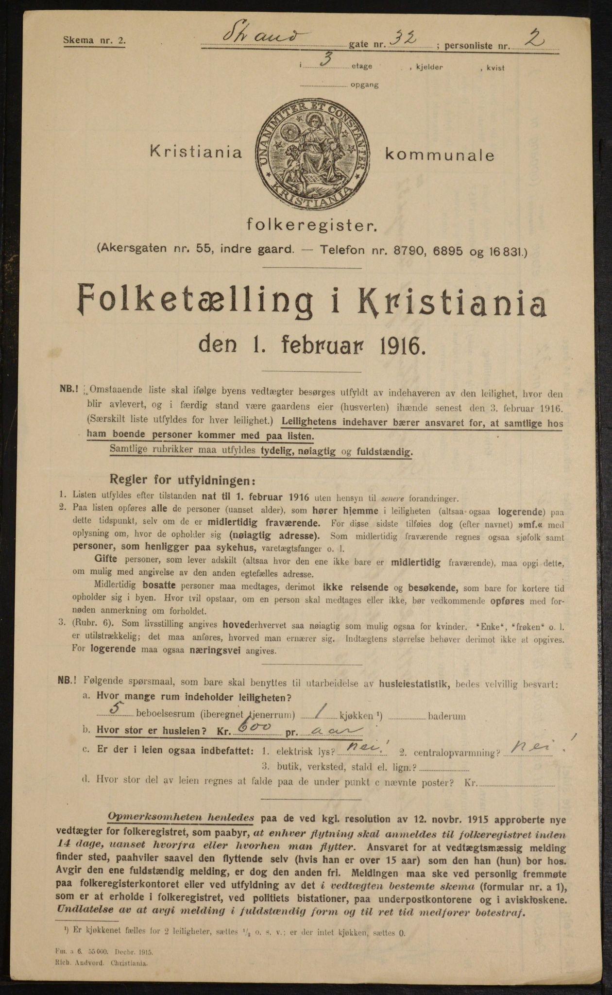 OBA, Kommunal folketelling 1.2.1916 for Kristiania, 1916, s. 106710