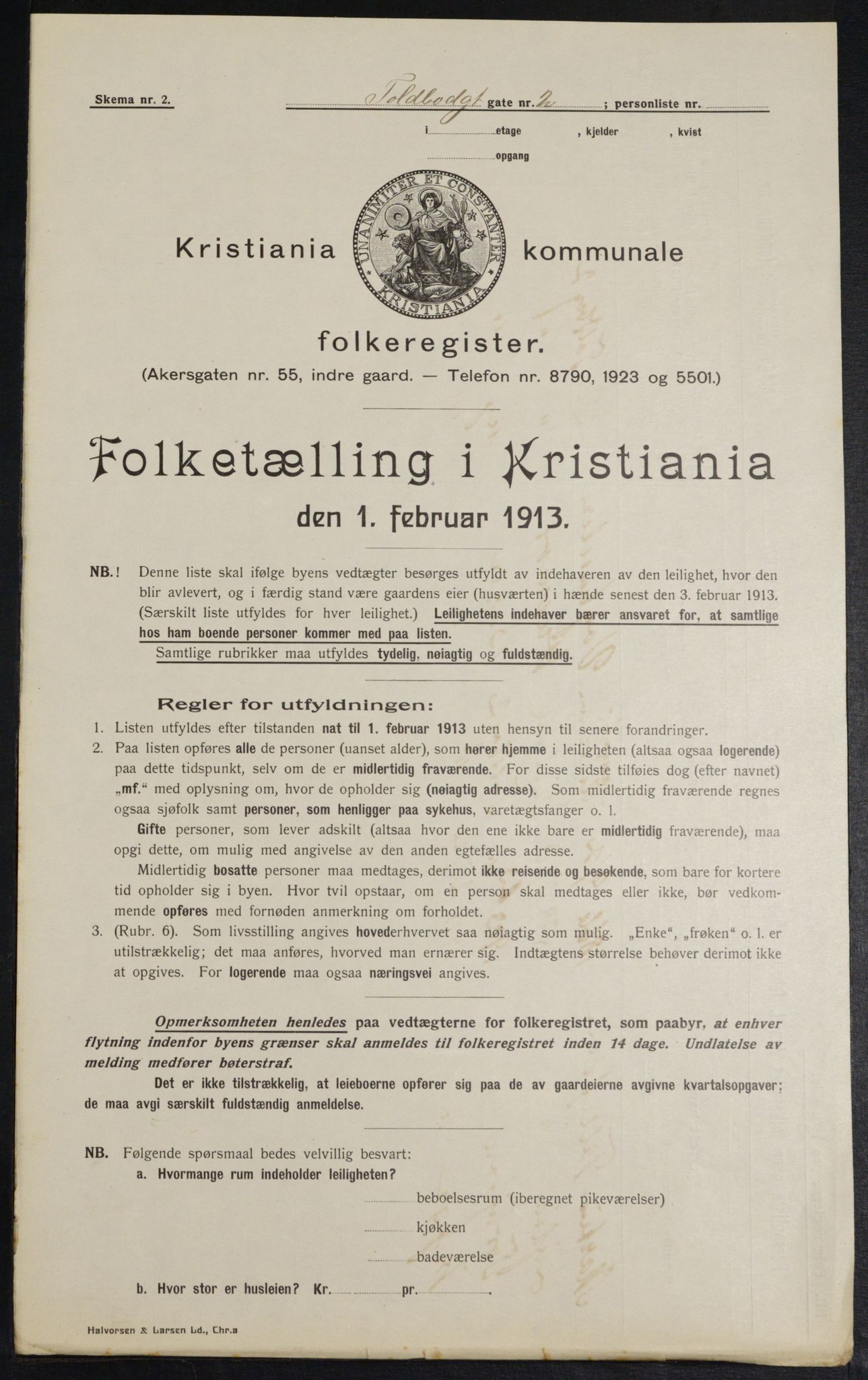 OBA, Kommunal folketelling 1.2.1913 for Kristiania, 1913, s. 113107