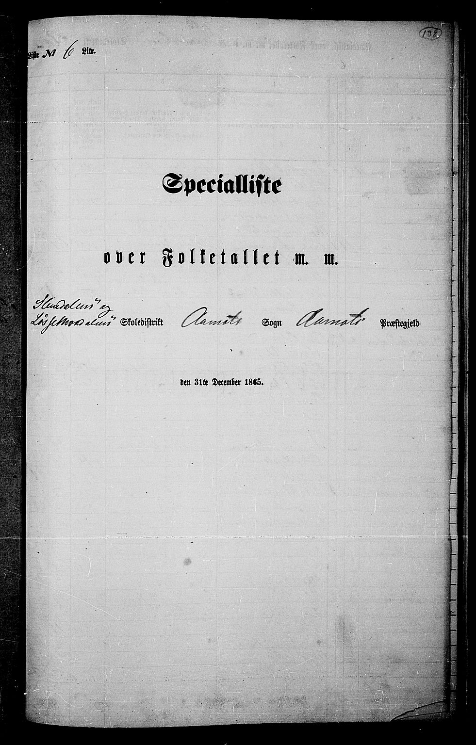 RA, Folketelling 1865 for 0429P Åmot prestegjeld, 1865, s. 122
