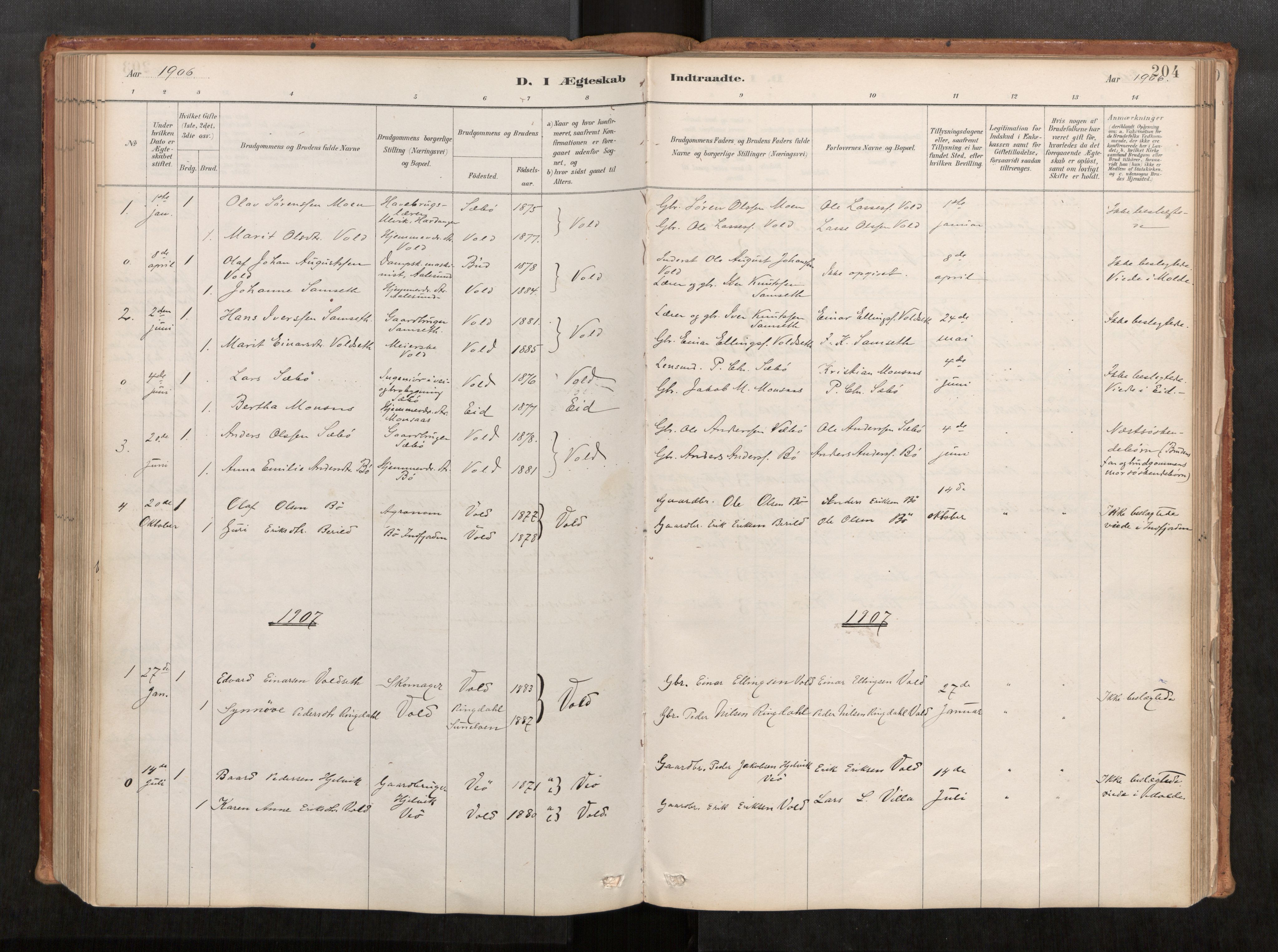 Ministerialprotokoller, klokkerbøker og fødselsregistre - Møre og Romsdal, SAT/A-1454/543/L0568: Ministerialbok nr. 543A03, 1885-1915, s. 204