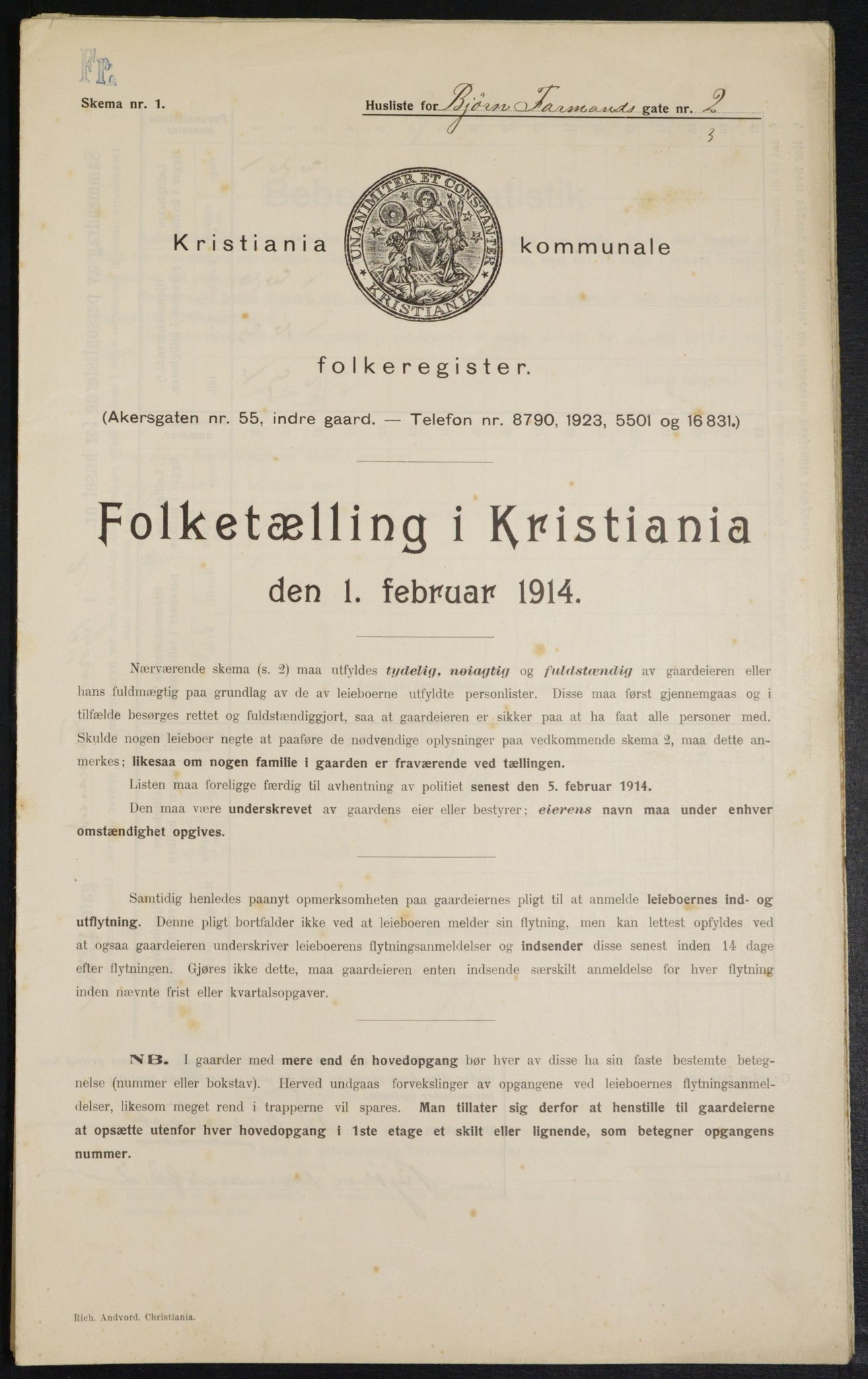 OBA, Kommunal folketelling 1.2.1914 for Kristiania, 1914, s. 6578