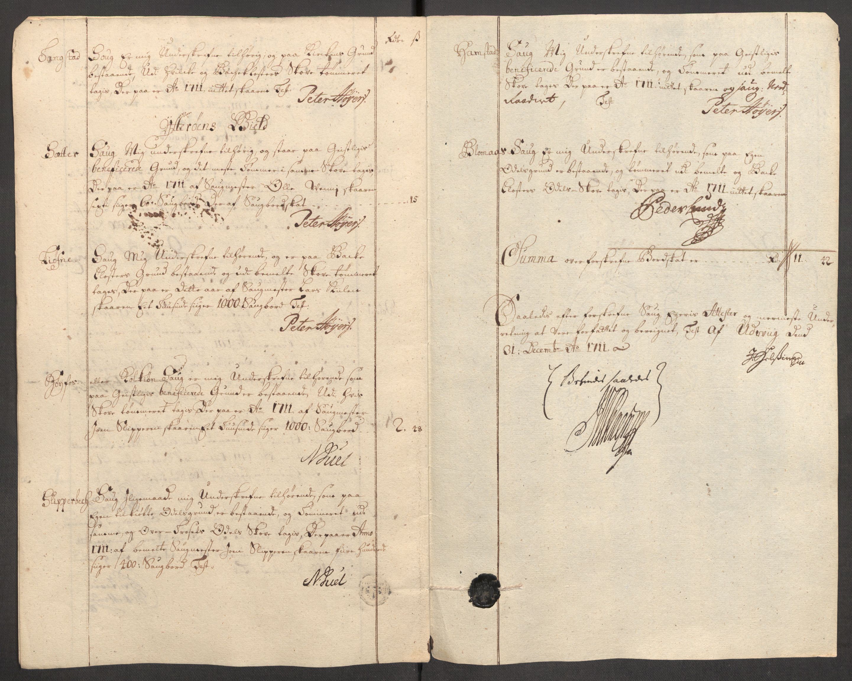 Rentekammeret inntil 1814, Reviderte regnskaper, Fogderegnskap, AV/RA-EA-4092/R63/L4319: Fogderegnskap Inderøy, 1711, s. 132