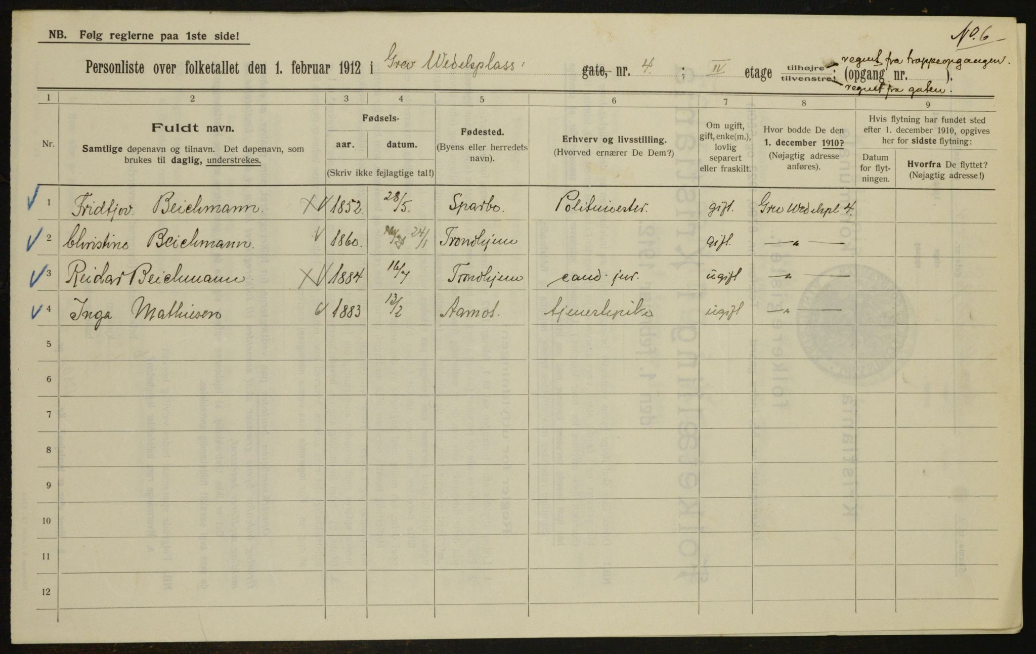 OBA, Kommunal folketelling 1.2.1912 for Kristiania, 1912, s. 29717