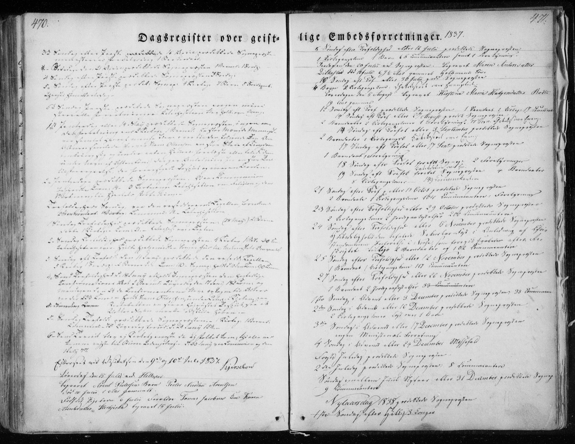 Ministerialprotokoller, klokkerbøker og fødselsregistre - Nordland, AV/SAT-A-1459/825/L0354: Ministerialbok nr. 825A08, 1826-1841, s. 470-471