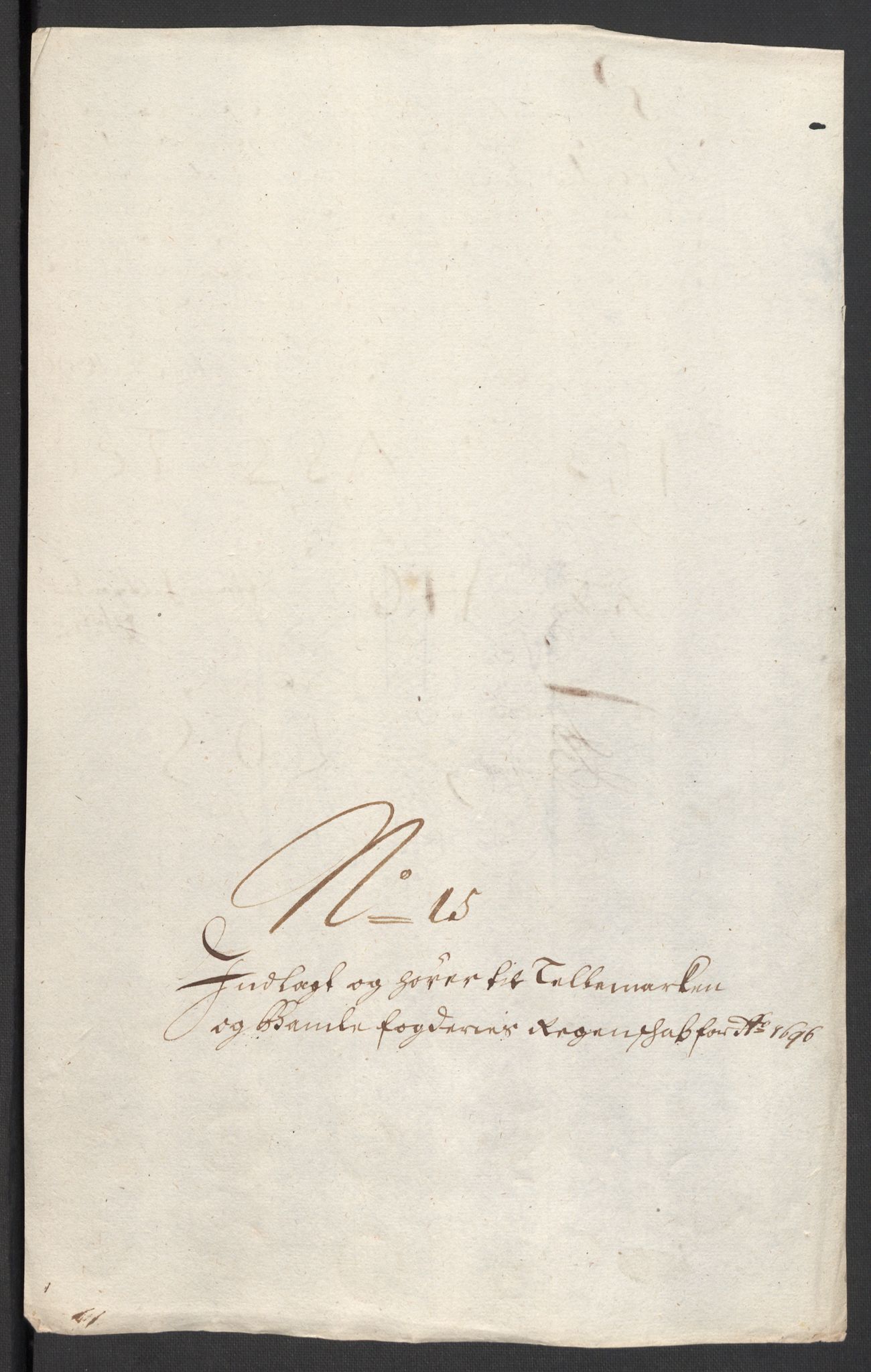 Rentekammeret inntil 1814, Reviderte regnskaper, Fogderegnskap, RA/EA-4092/R36/L2095: Fogderegnskap Øvre og Nedre Telemark og Bamble, 1696, s. 169