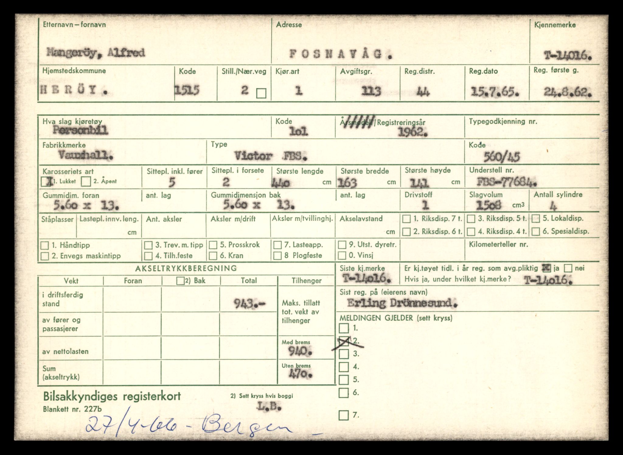 Møre og Romsdal vegkontor - Ålesund trafikkstasjon, AV/SAT-A-4099/F/Fe/L0042: Registreringskort for kjøretøy T 13906 - T 14079, 1927-1998, s. 1637