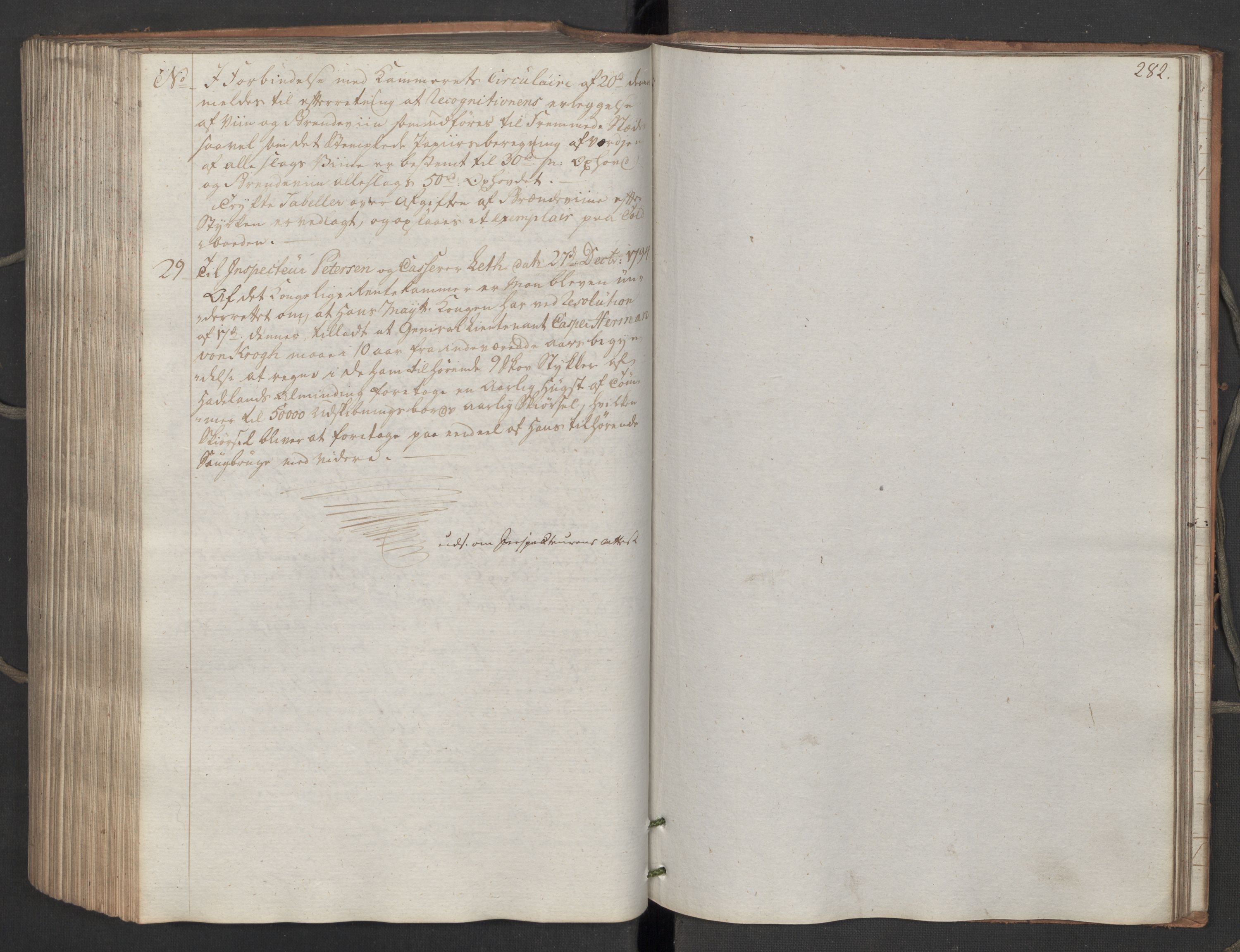 Generaltollkammeret, tollregnskaper, AV/RA-EA-5490/R06/L0195/0001: Tollregnskaper Kristiania / Inngående kontinuasjonstollbok, 1794, s. 281b-282a