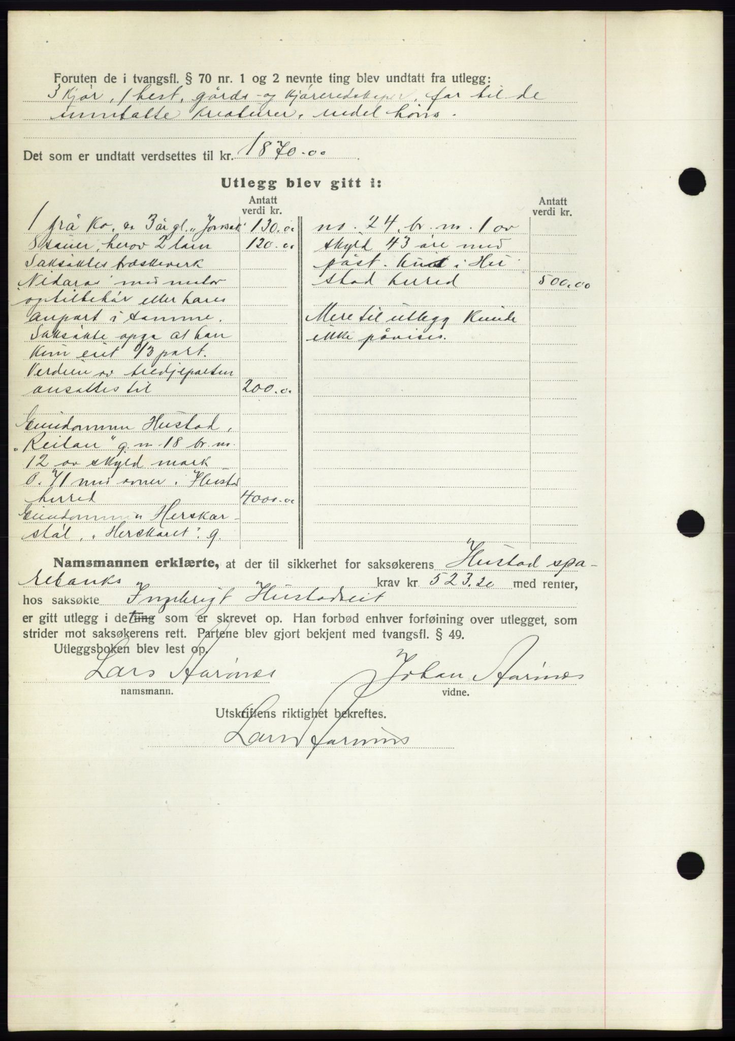 Romsdal sorenskriveri, AV/SAT-A-4149/1/2/2C/L0066: Pantebok nr. 60, 1934-1935, Tingl.dato: 15.10.1934